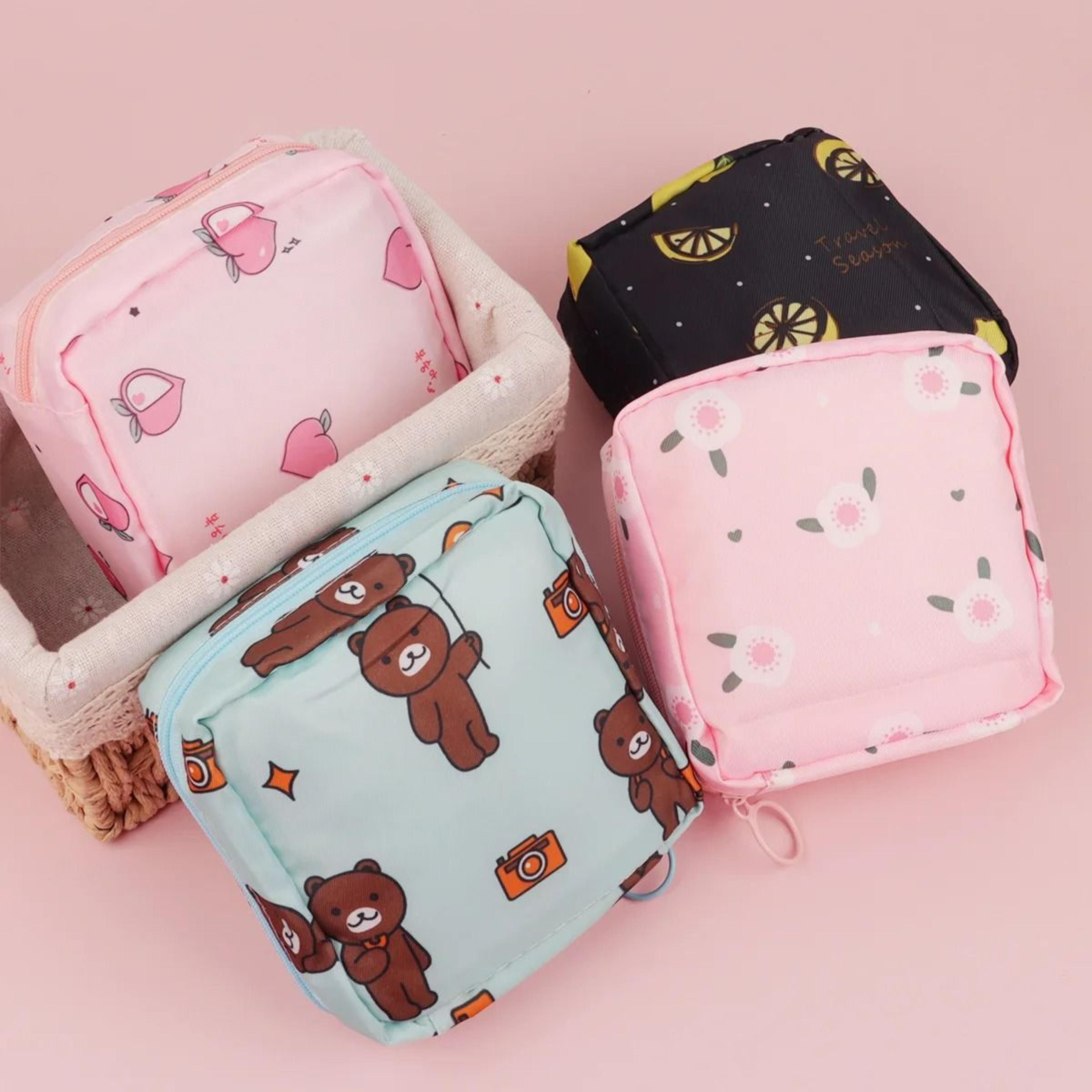 cute cartoon sanitary pad organizer pouch