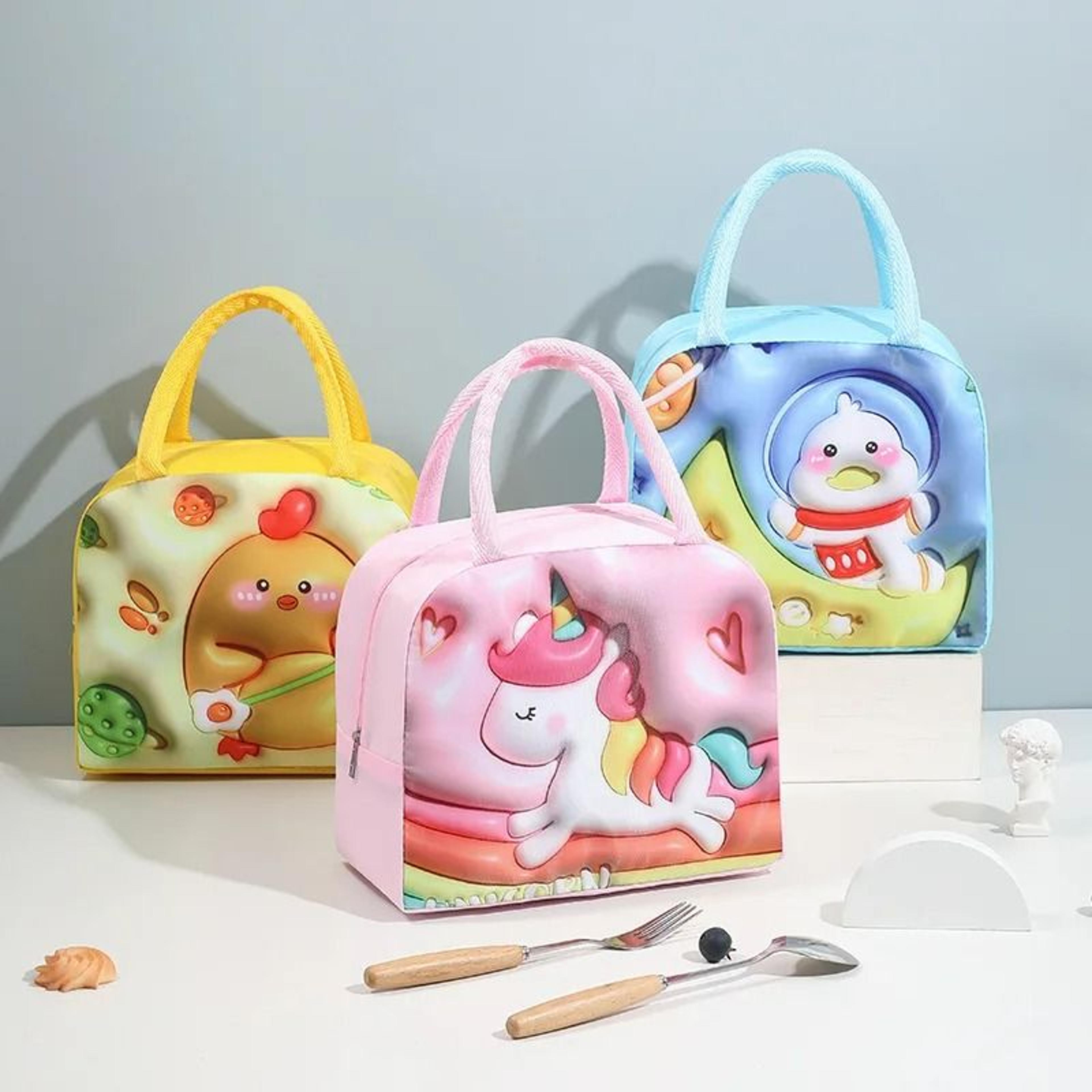 cute cartoon insulated kids lunch tote