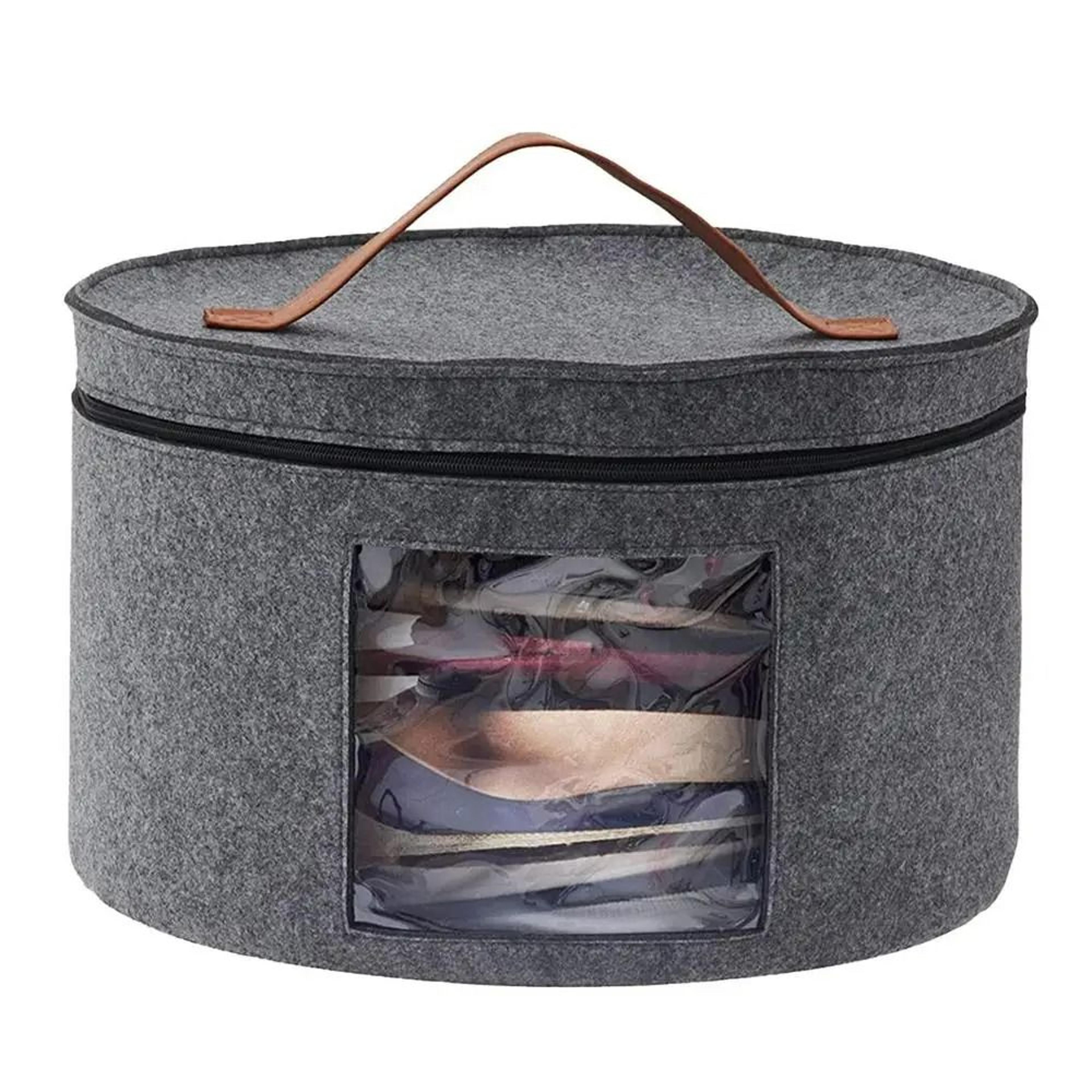 large capacity zippered hat storage bin