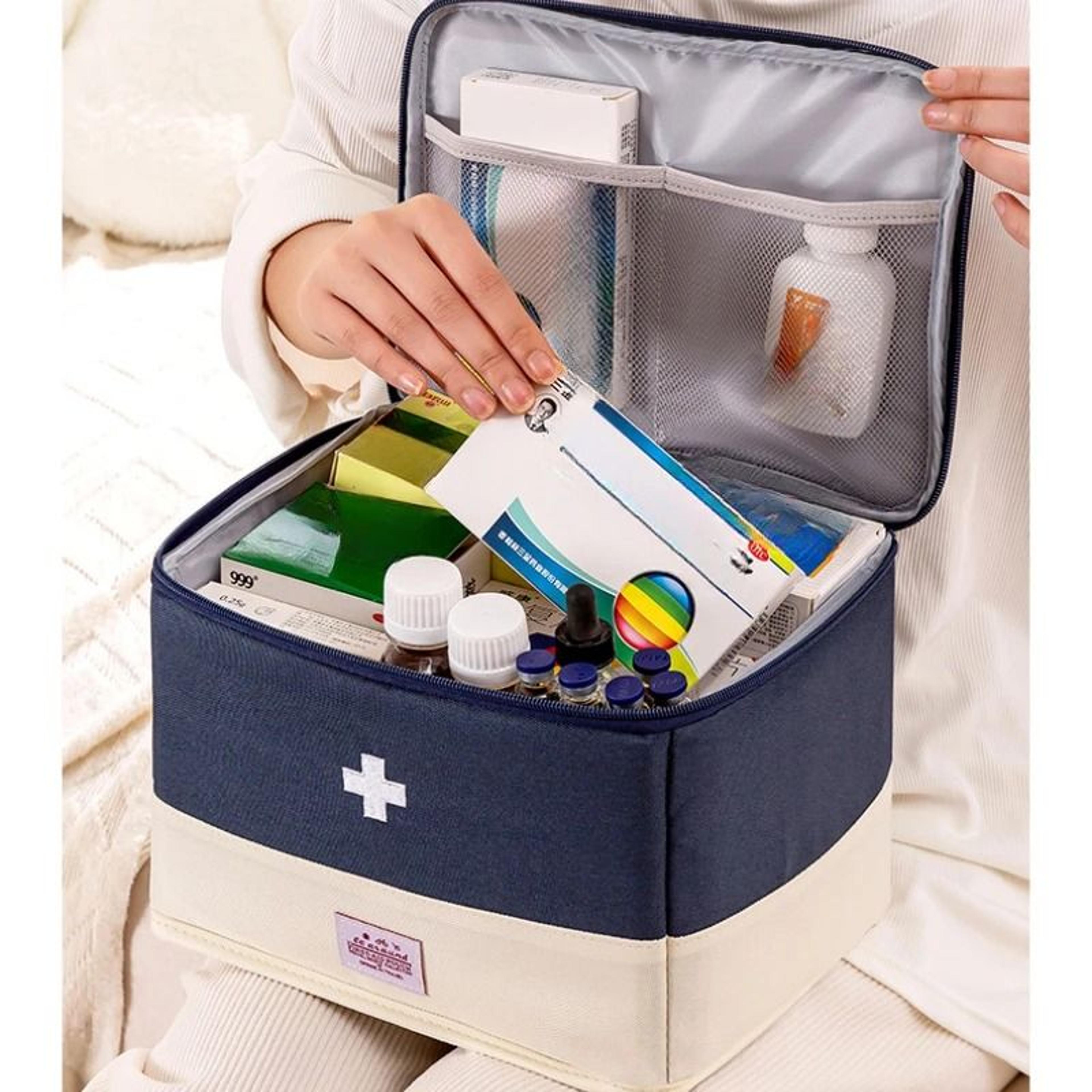portable folding medicine storage organizer box