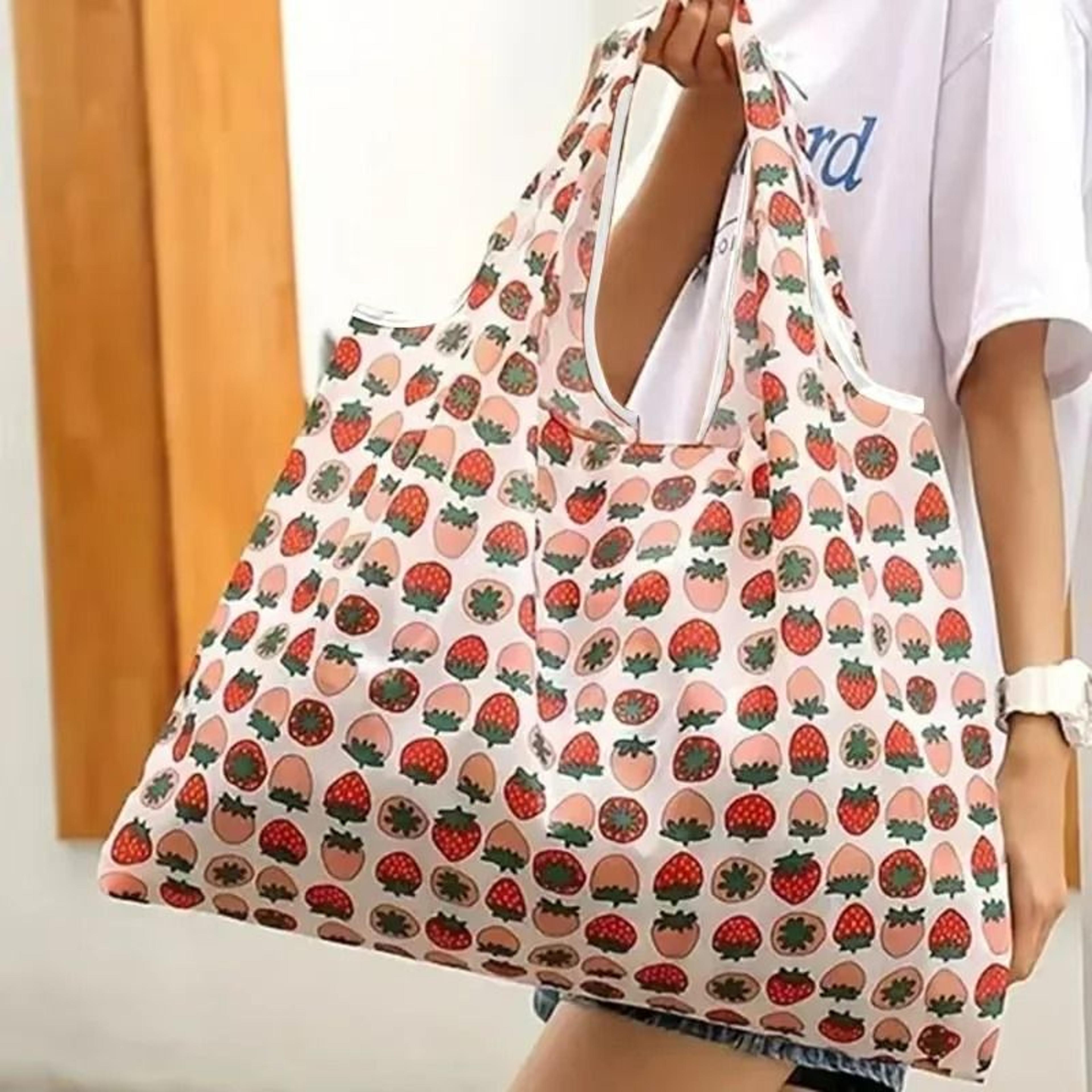 foldaway reusable grocery shoulder bag