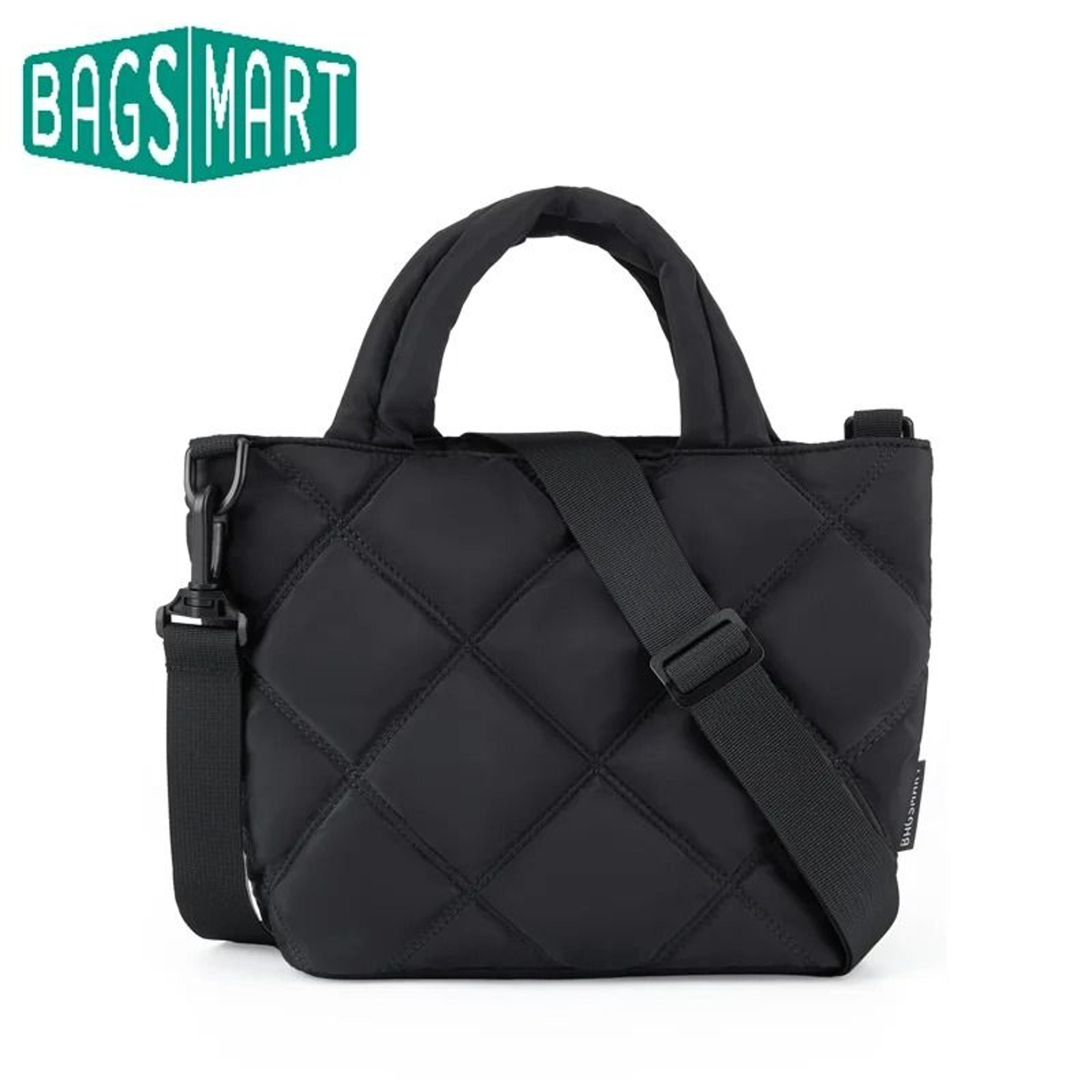 mini quilted grid crossbody tote bag