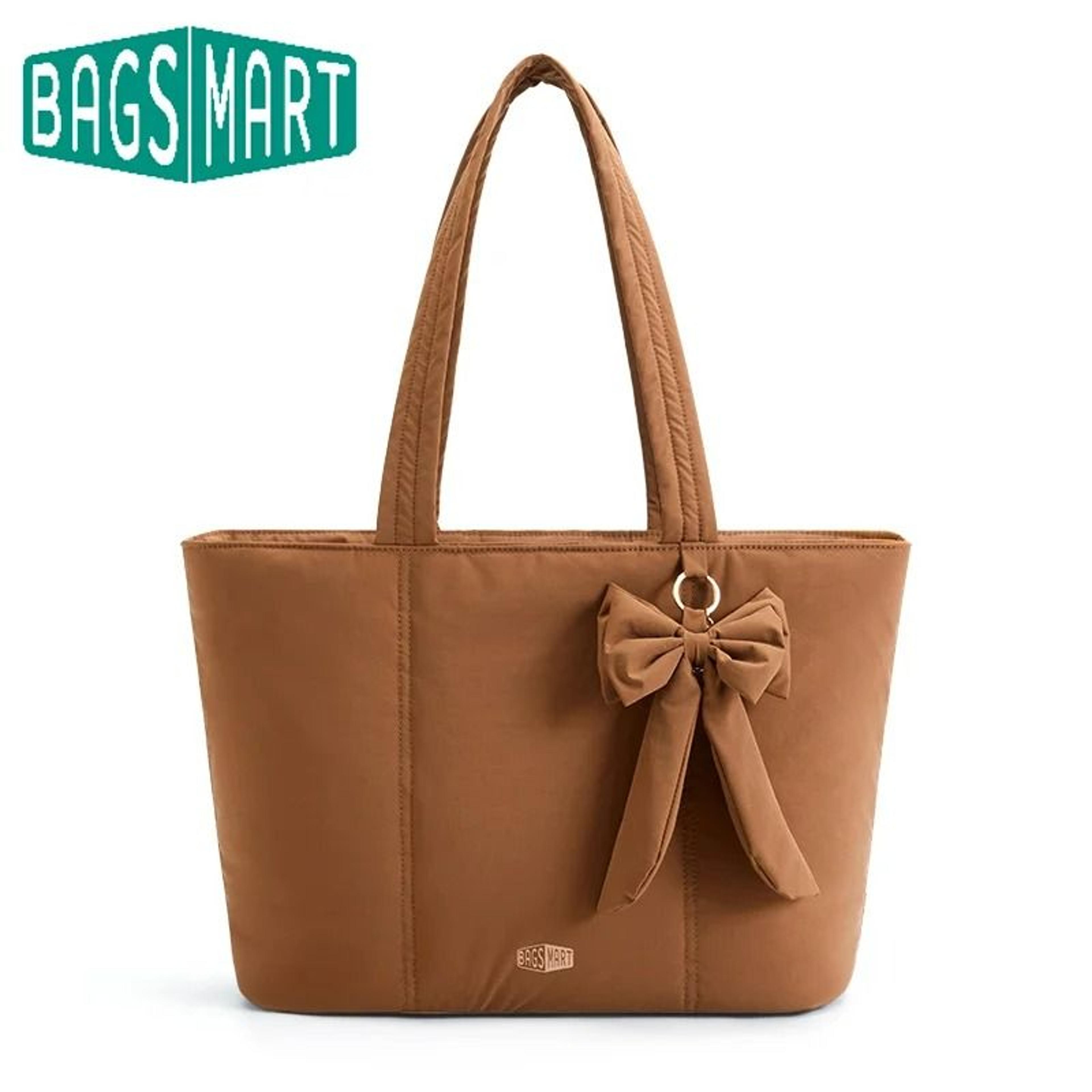 spacious solid color commuter tote bag
