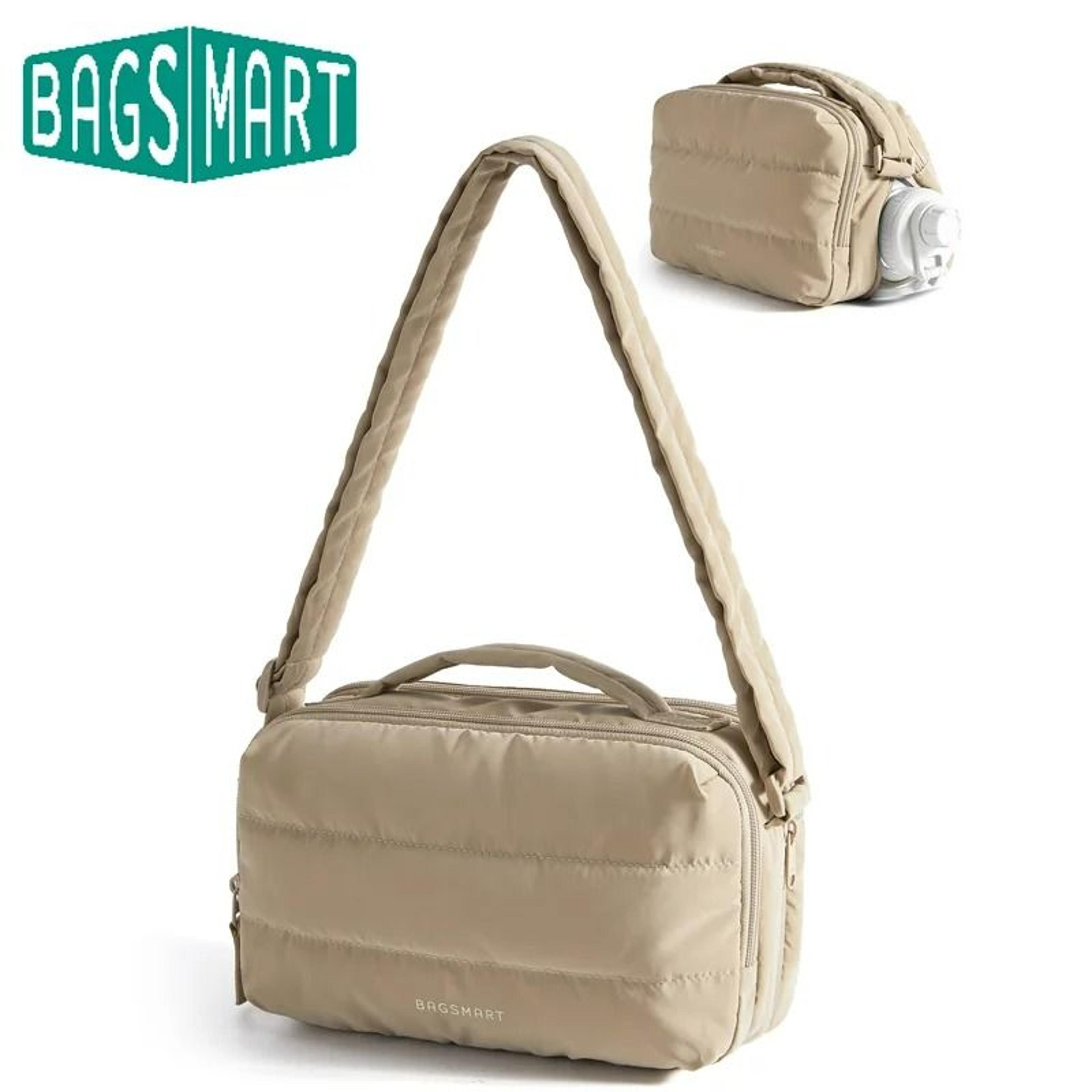 water resistant crossbody bag with bottle pocket
