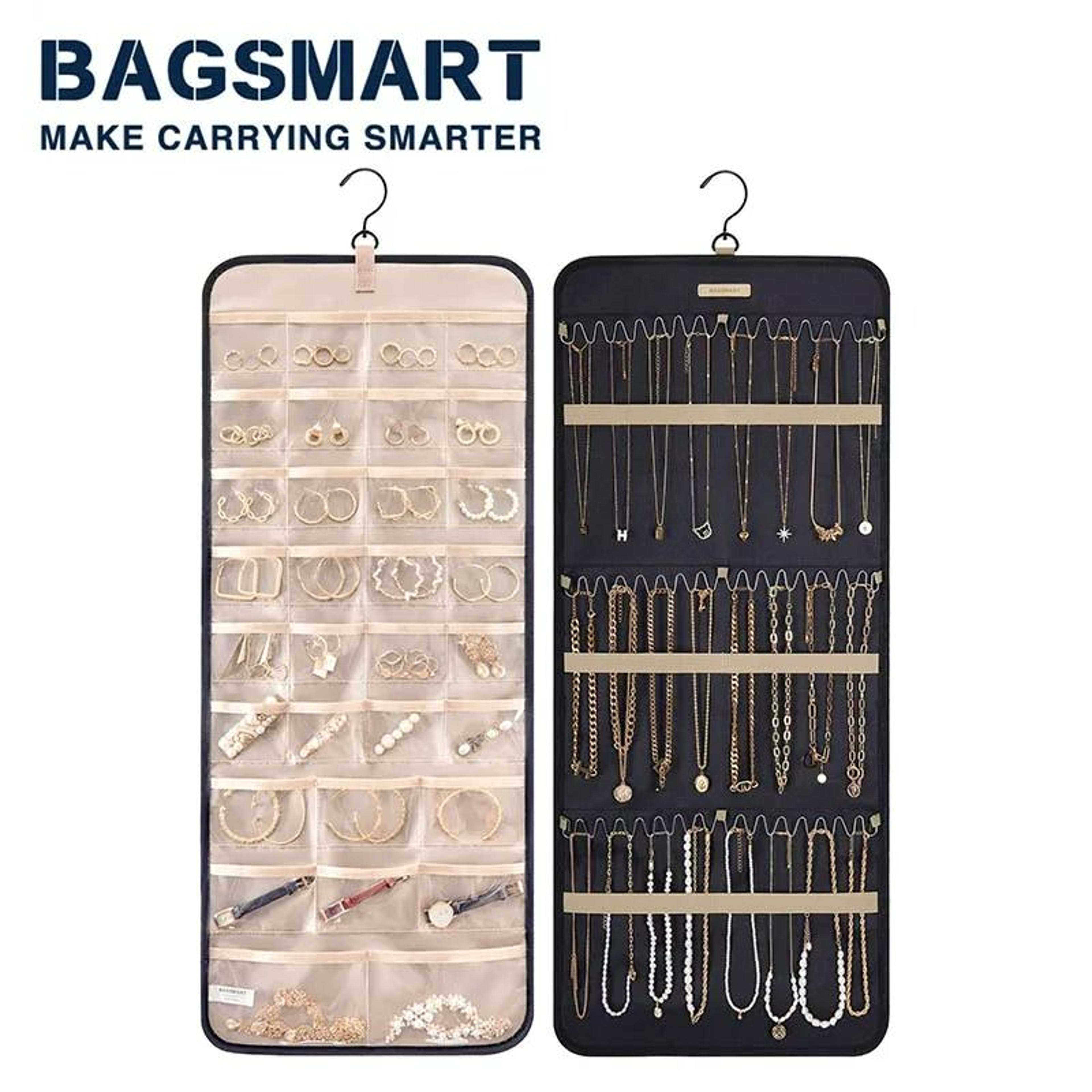double sided hanging jewelry organizer roll