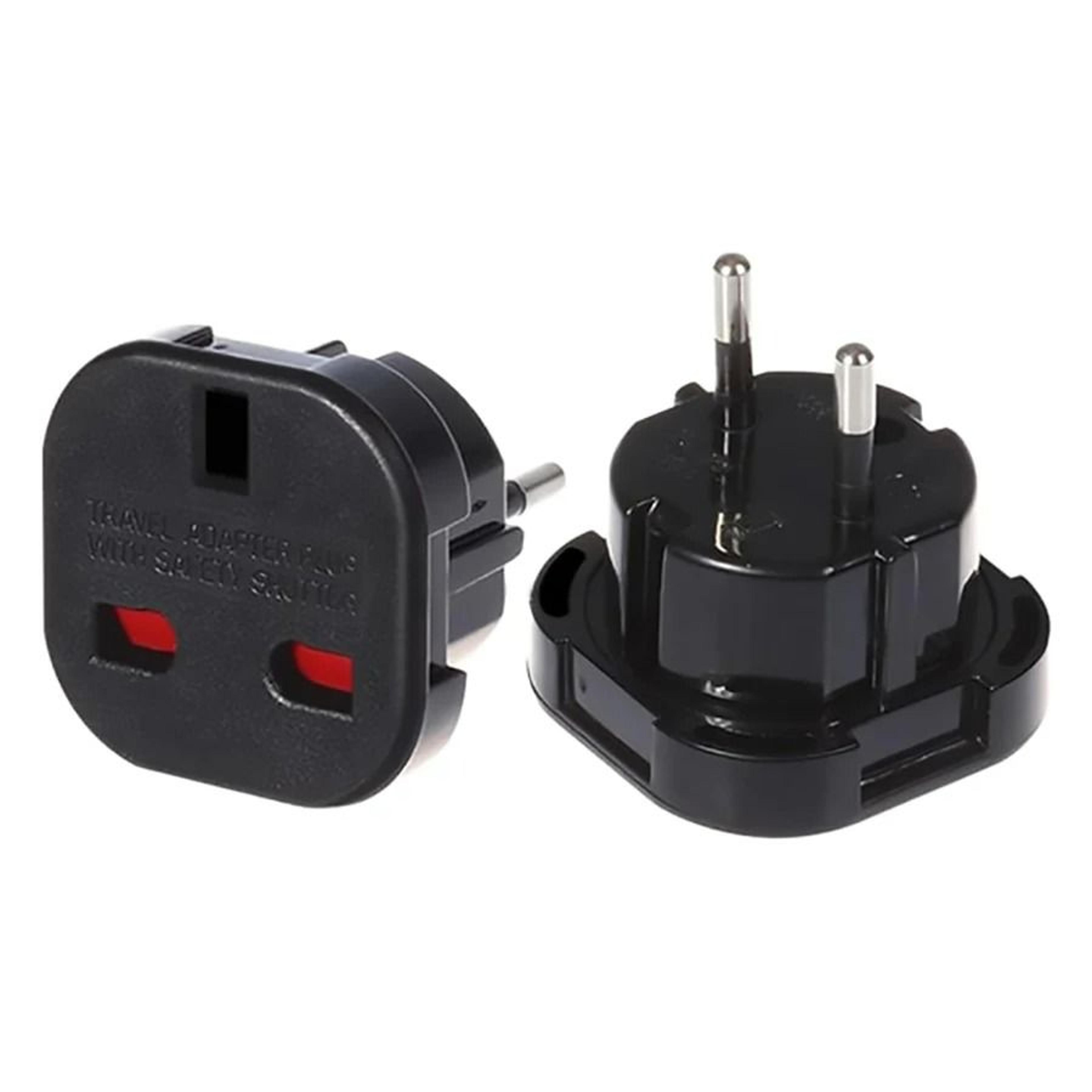uk to europe travel plug adapter 1 or 2 pack