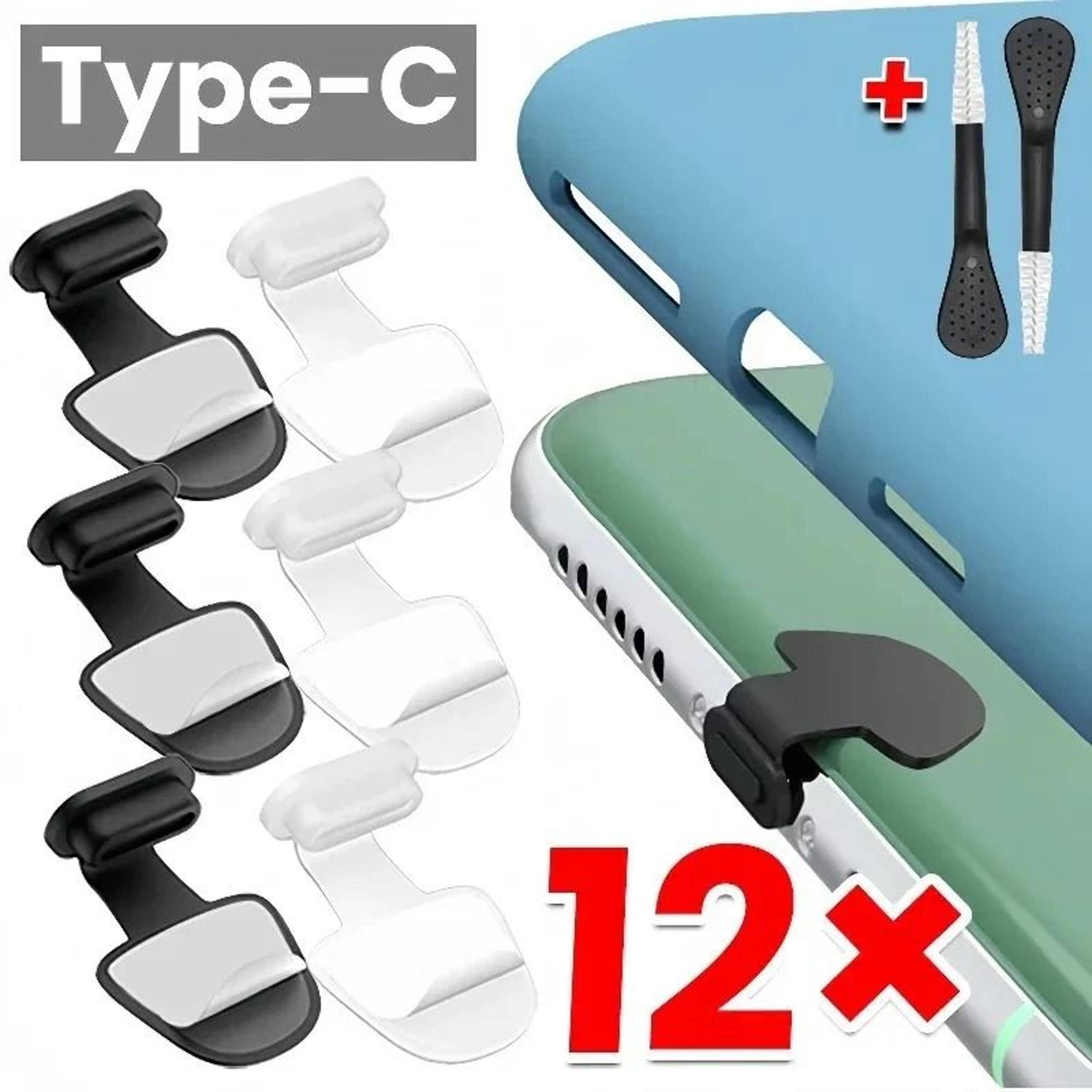 type c silicone port care kit with dust caps and brush