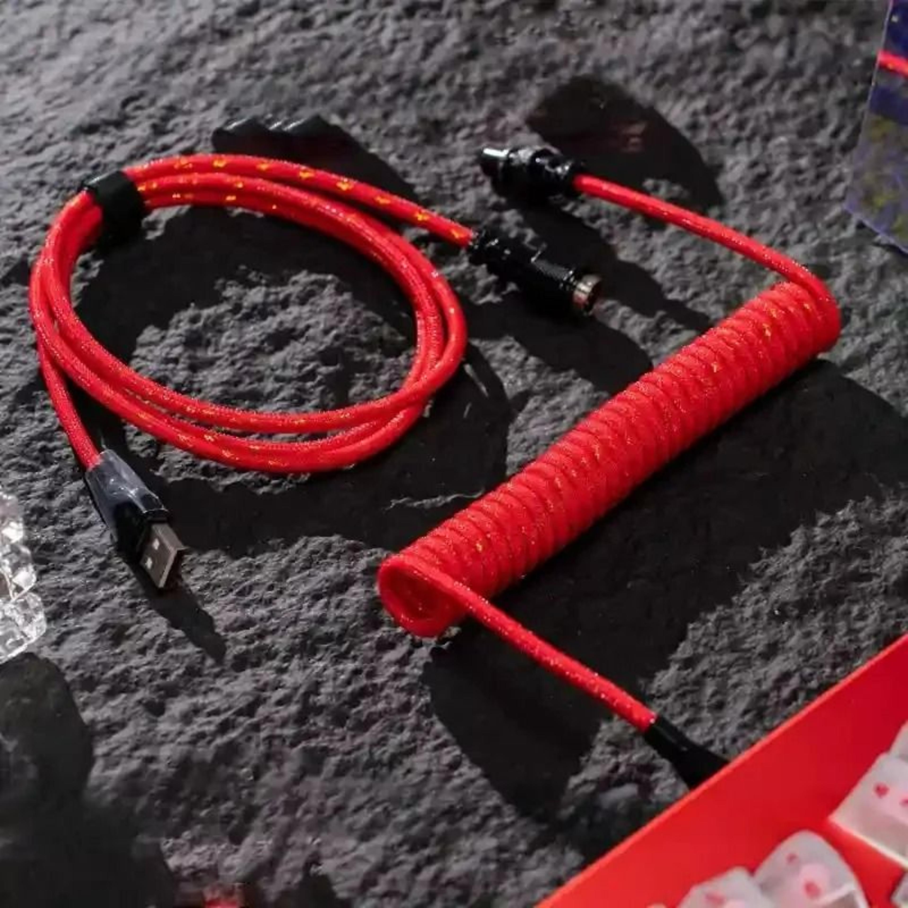 gx16 coiled aviator cable for mechanical keyboards