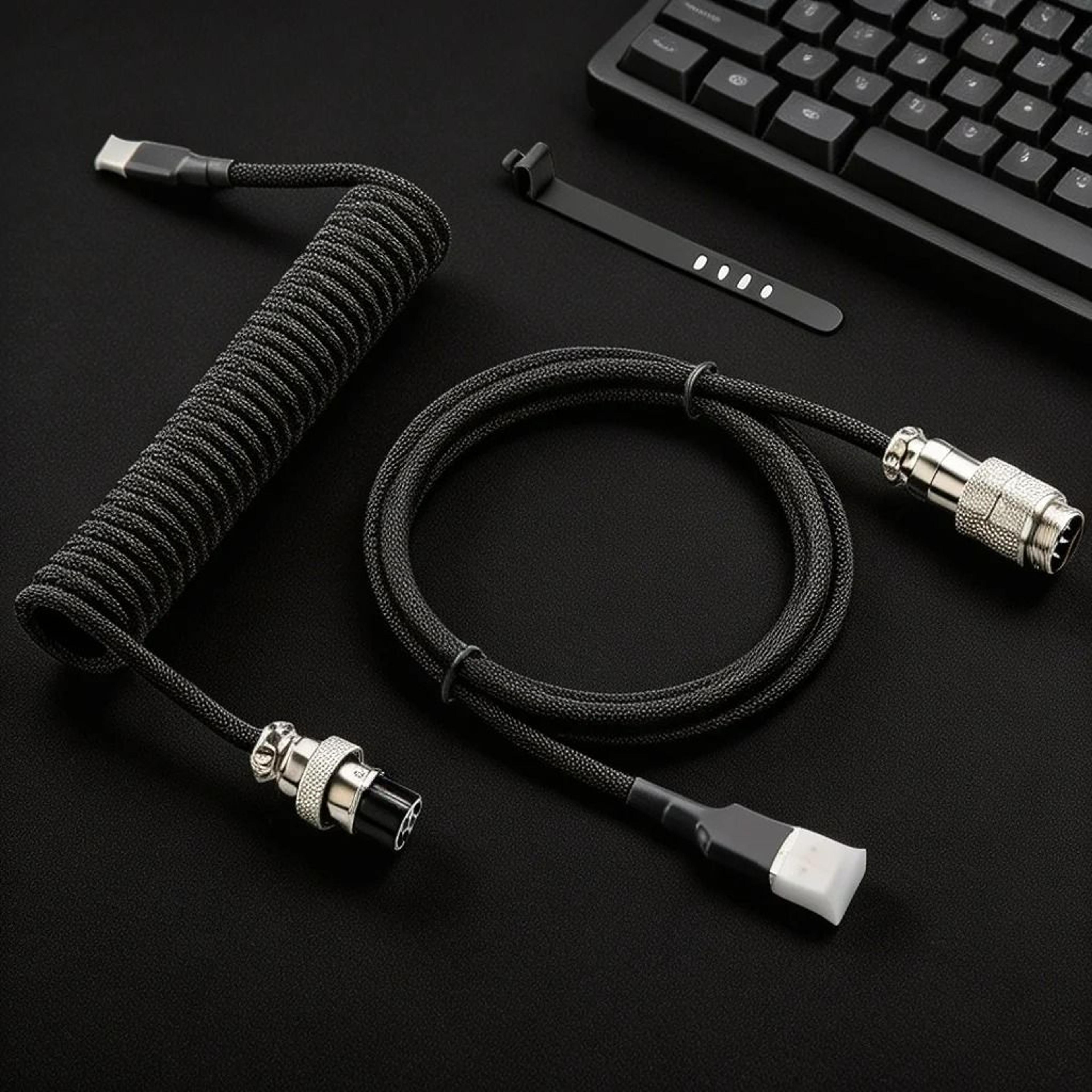 detachable metal aviator coiled usb c keyboard cable