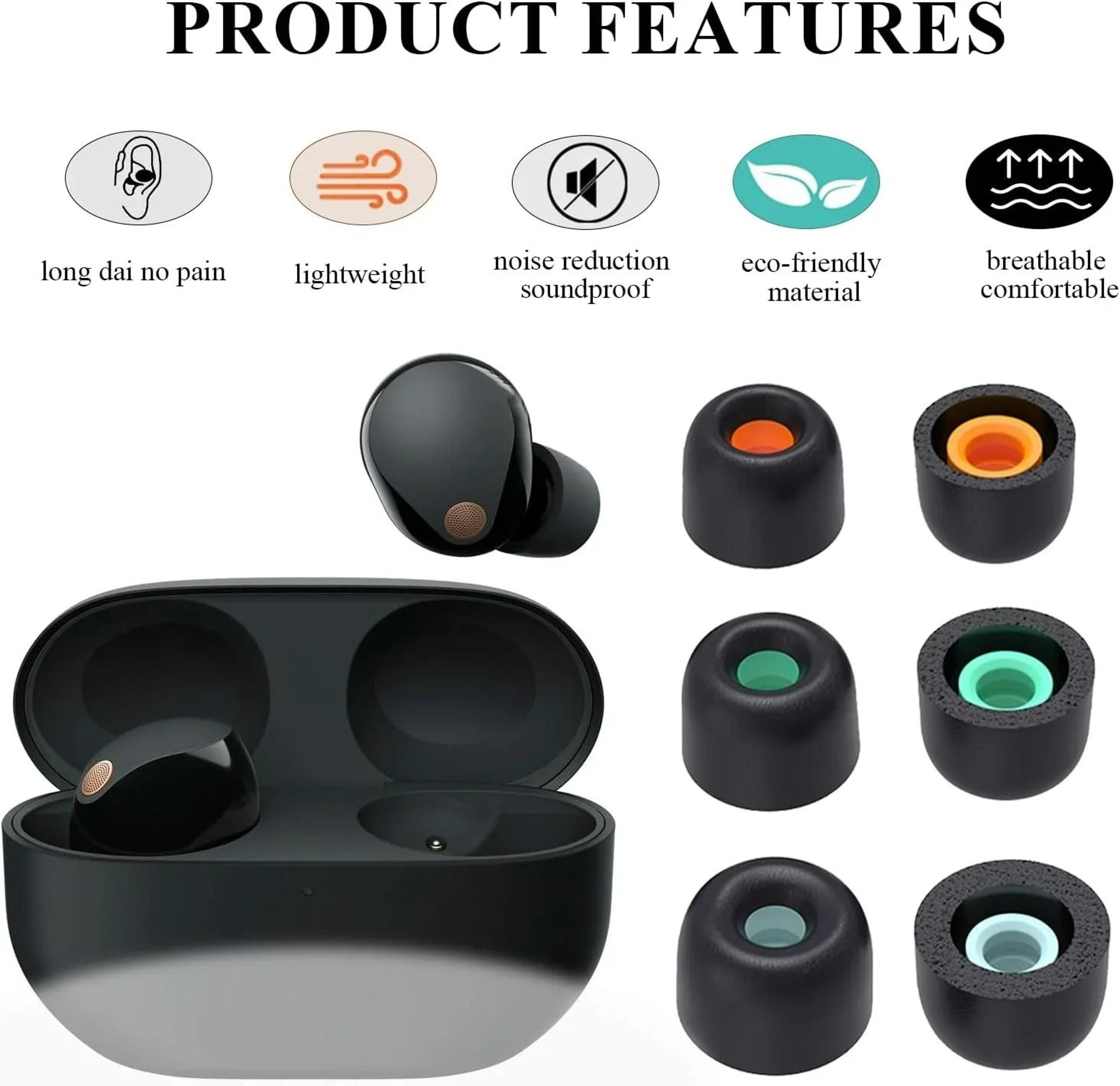 memory foam ear tips for sony wf 1000xm5 and xm4