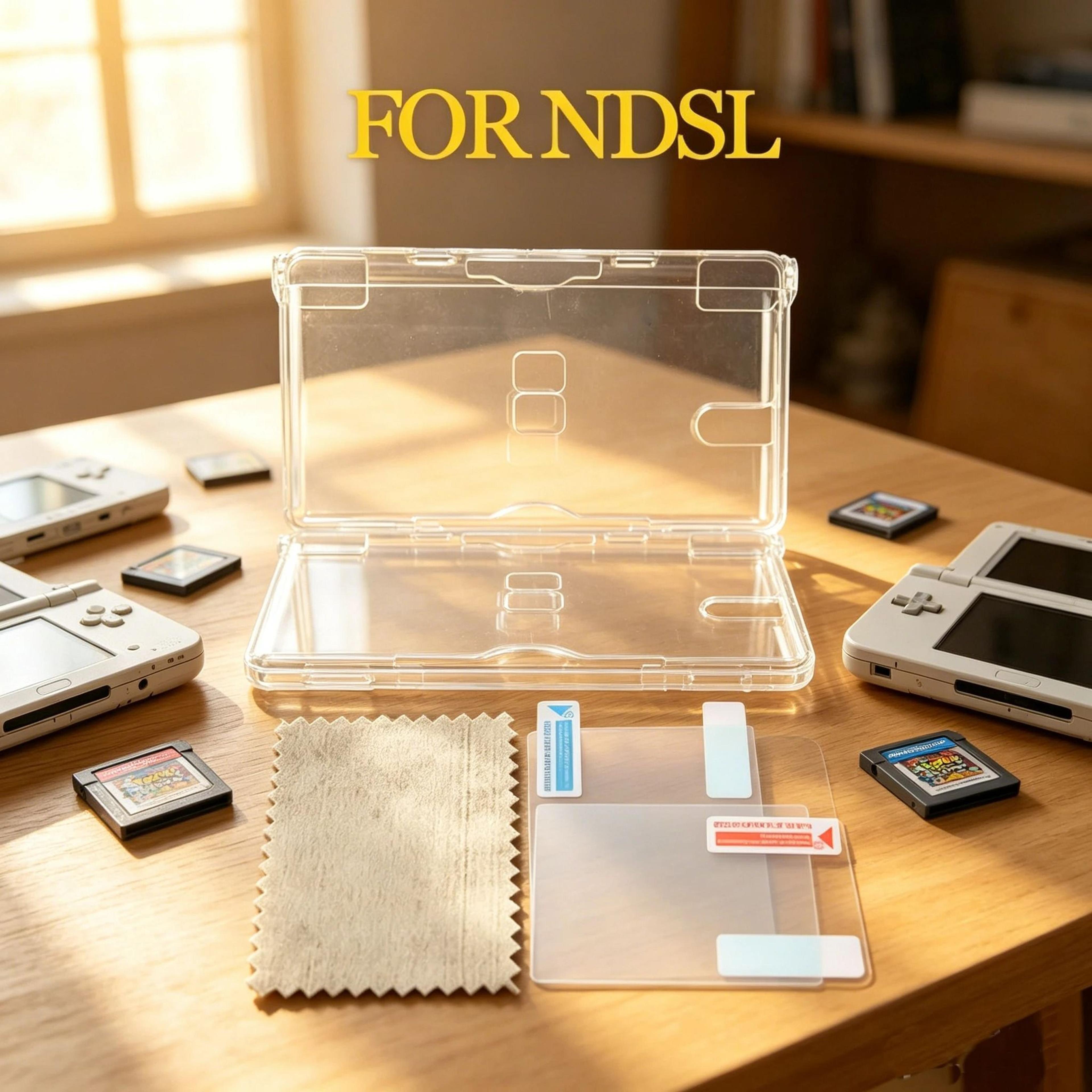 clear nintendo ds lite case and screen protector set