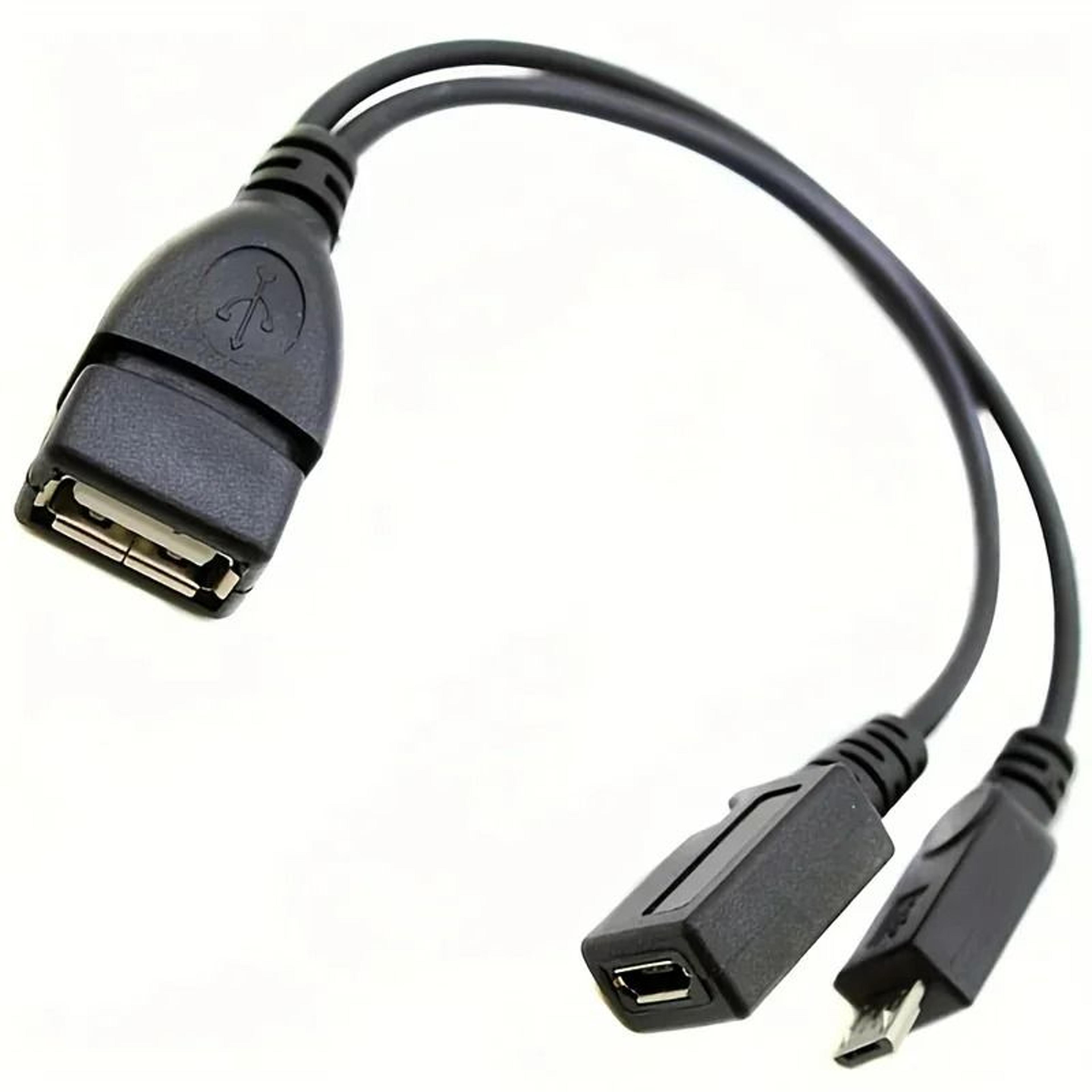 powered micro usb otg splitter adapter