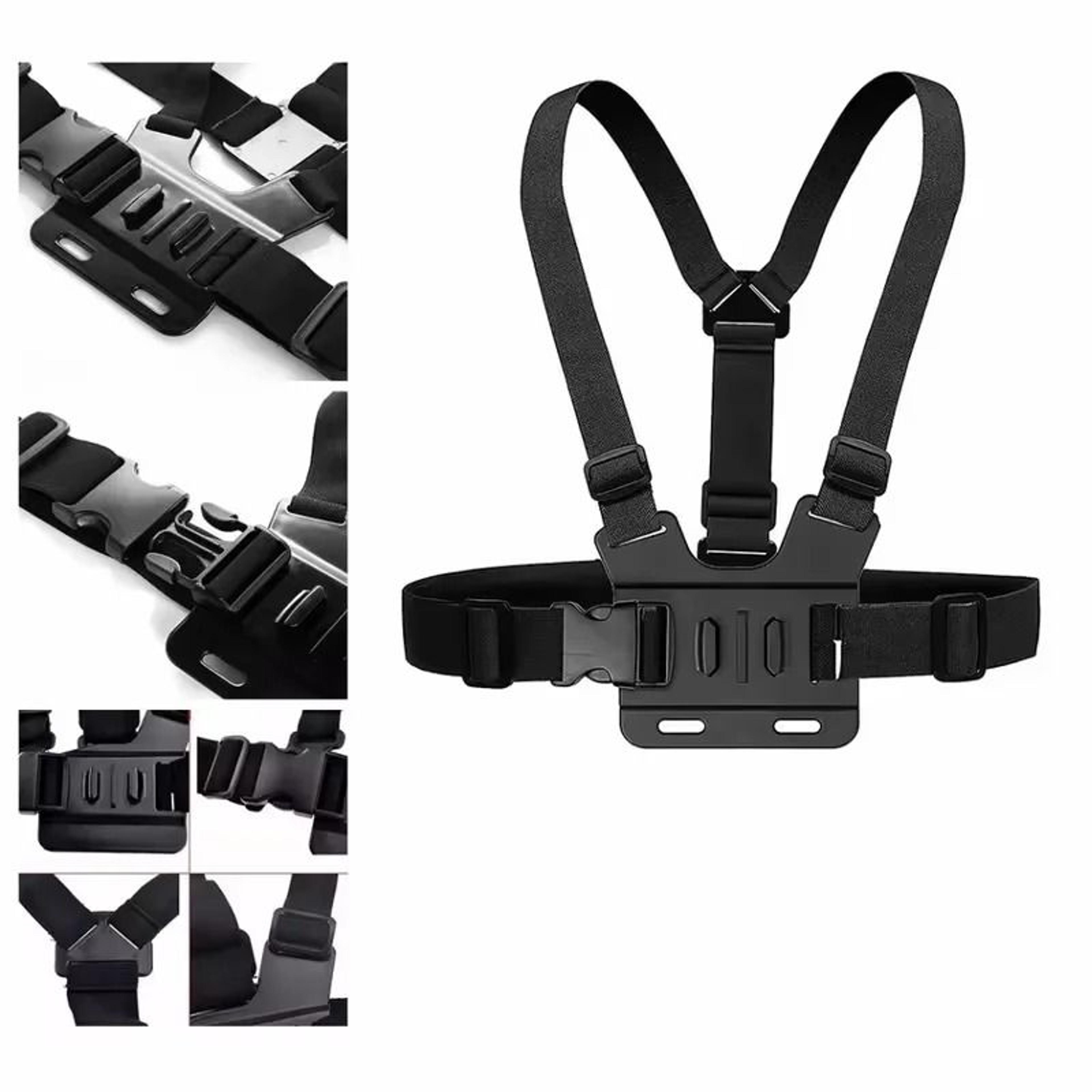 adjustable action camera chest and head mount set