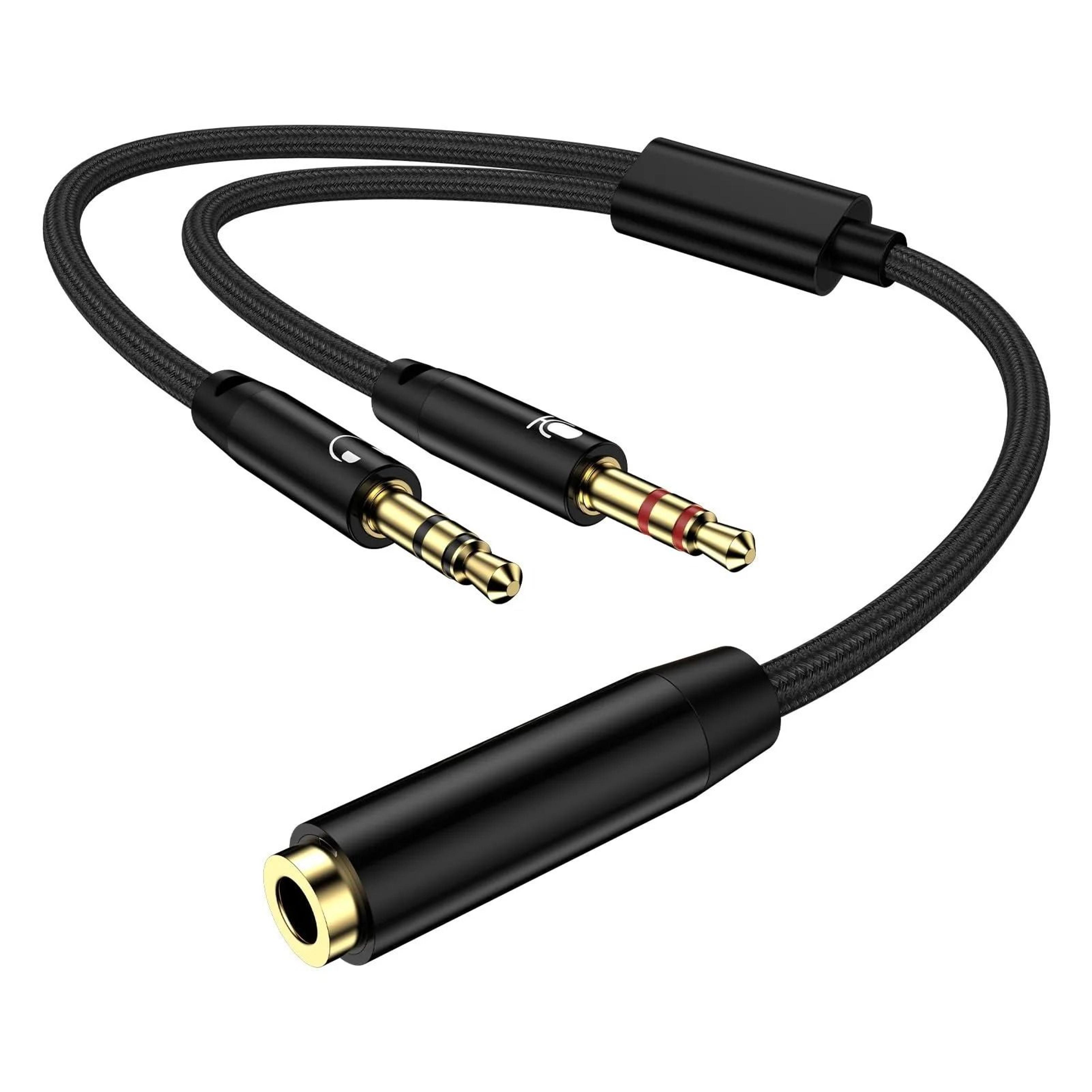 3.5mm pc gaming headset audio and mic splitter