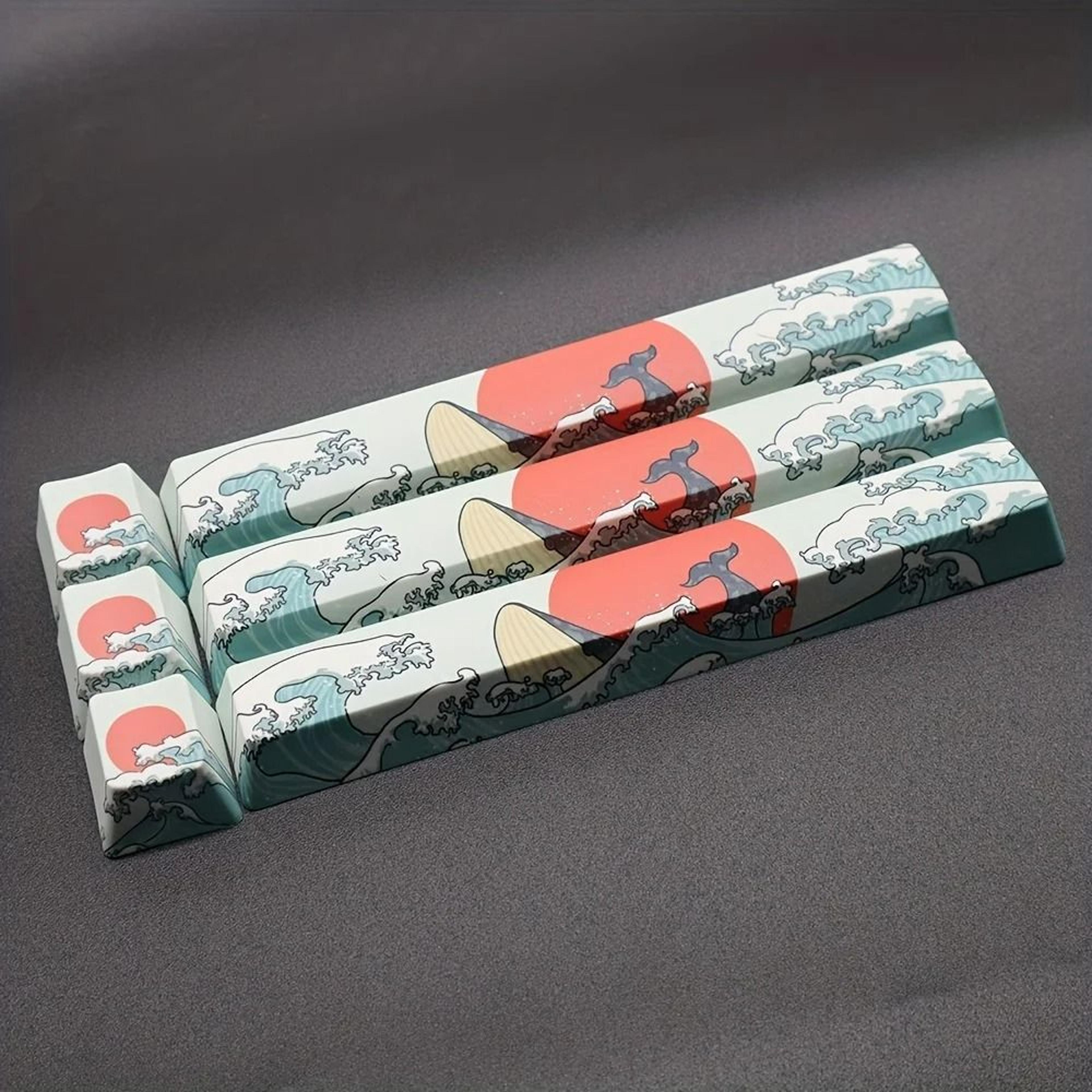coral sea pbt escape and spacebar keycap set