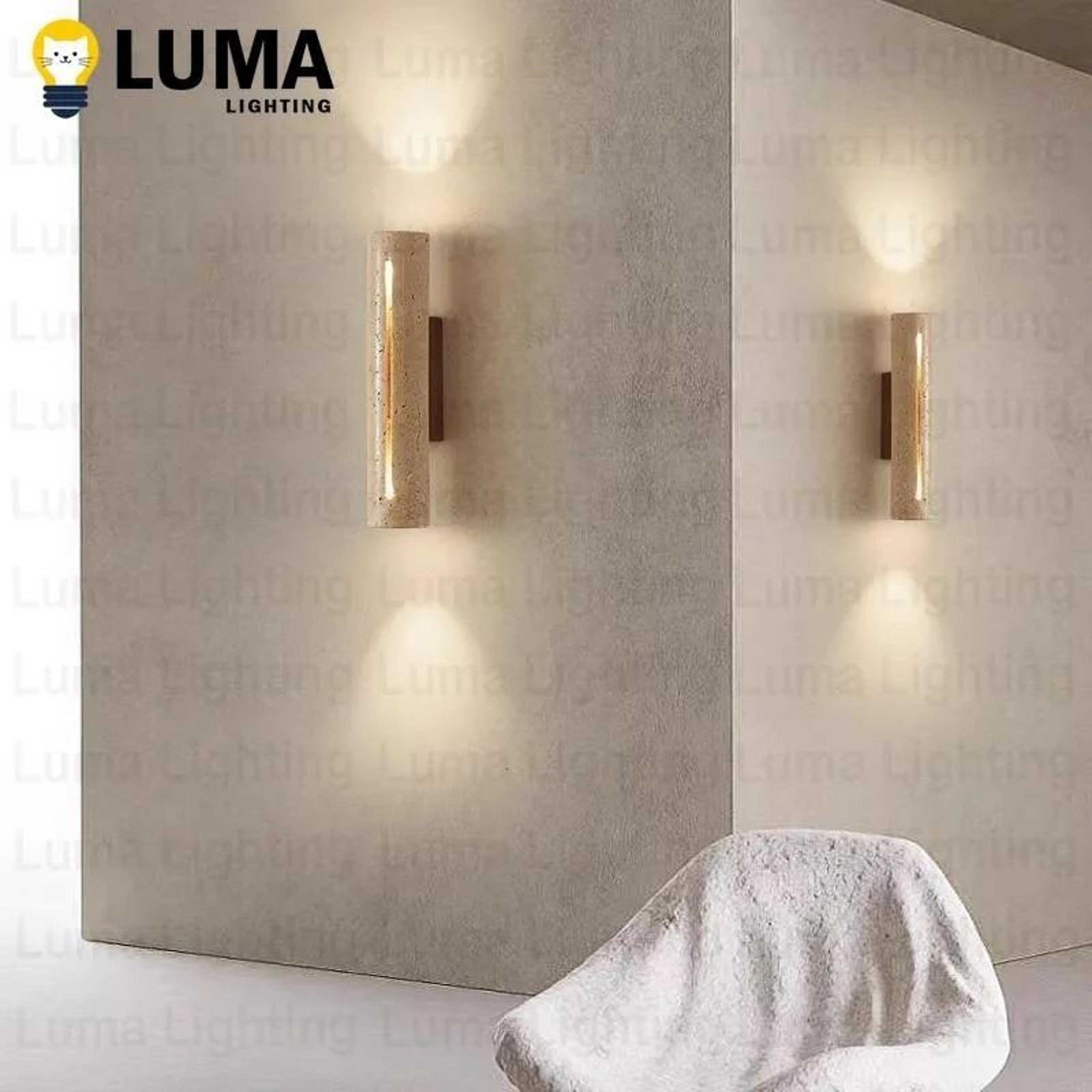 wabi sabi travertine led sconce