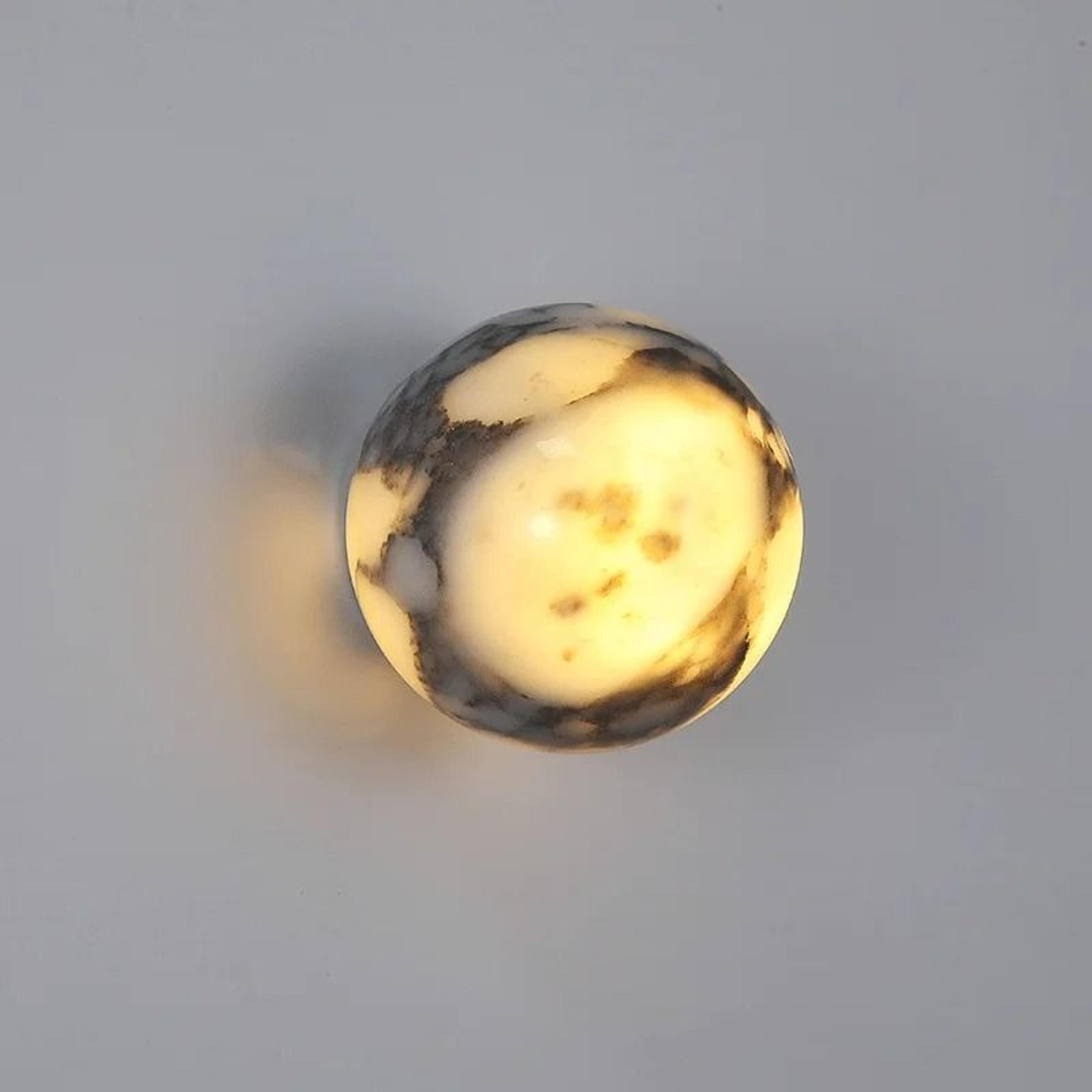 marble orb led wall sconce