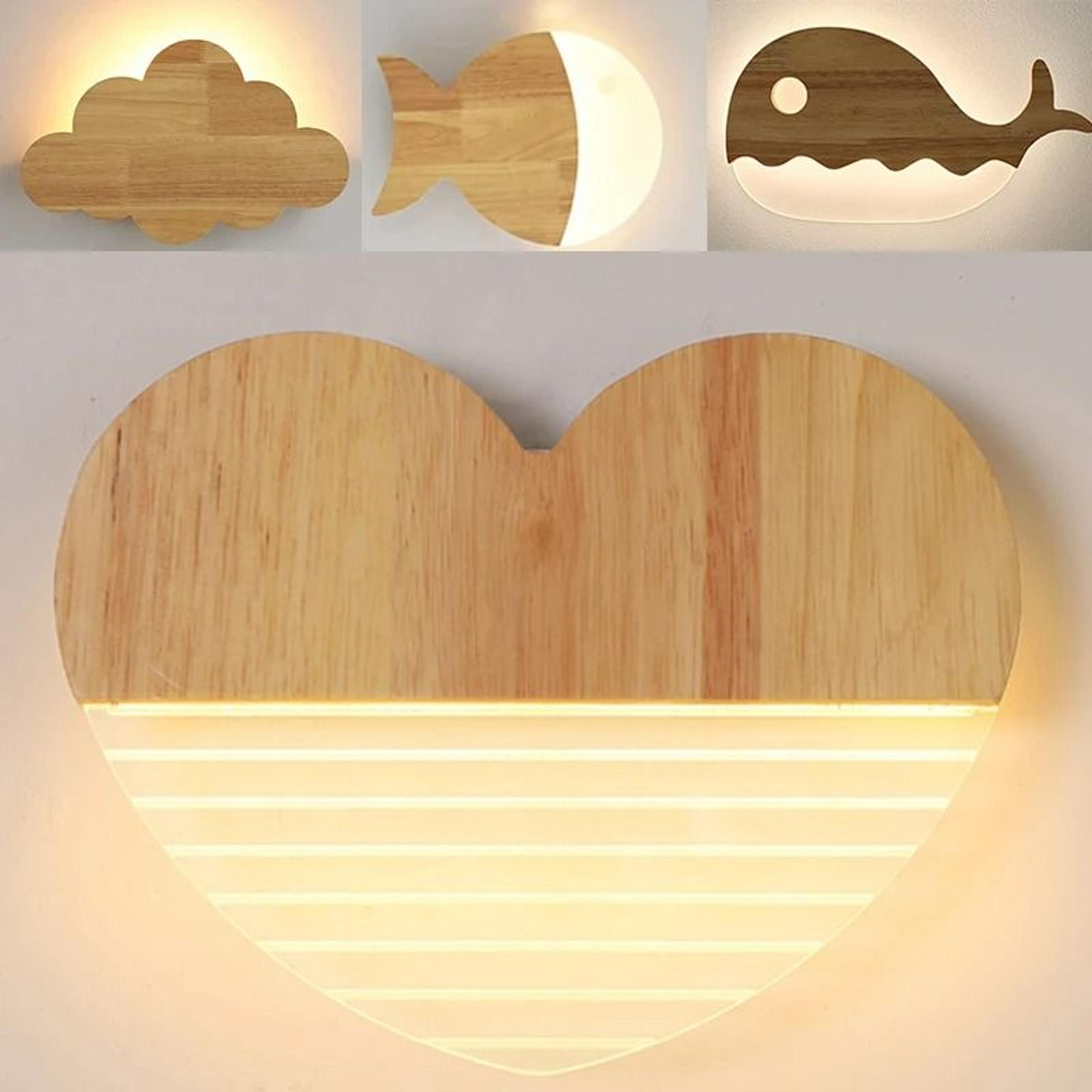 wooden storybook kids wall lamp