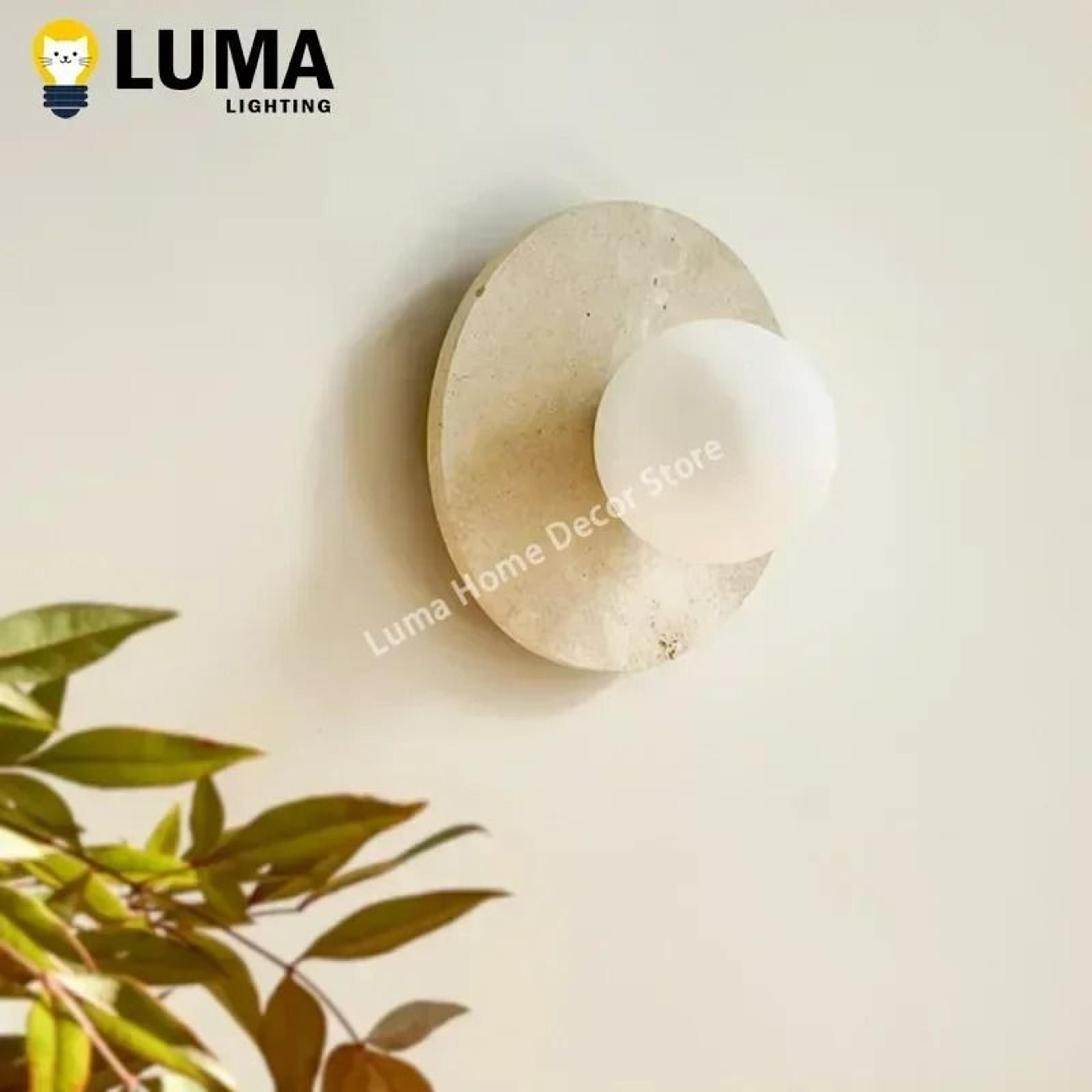 travertine globe wall ceiling light