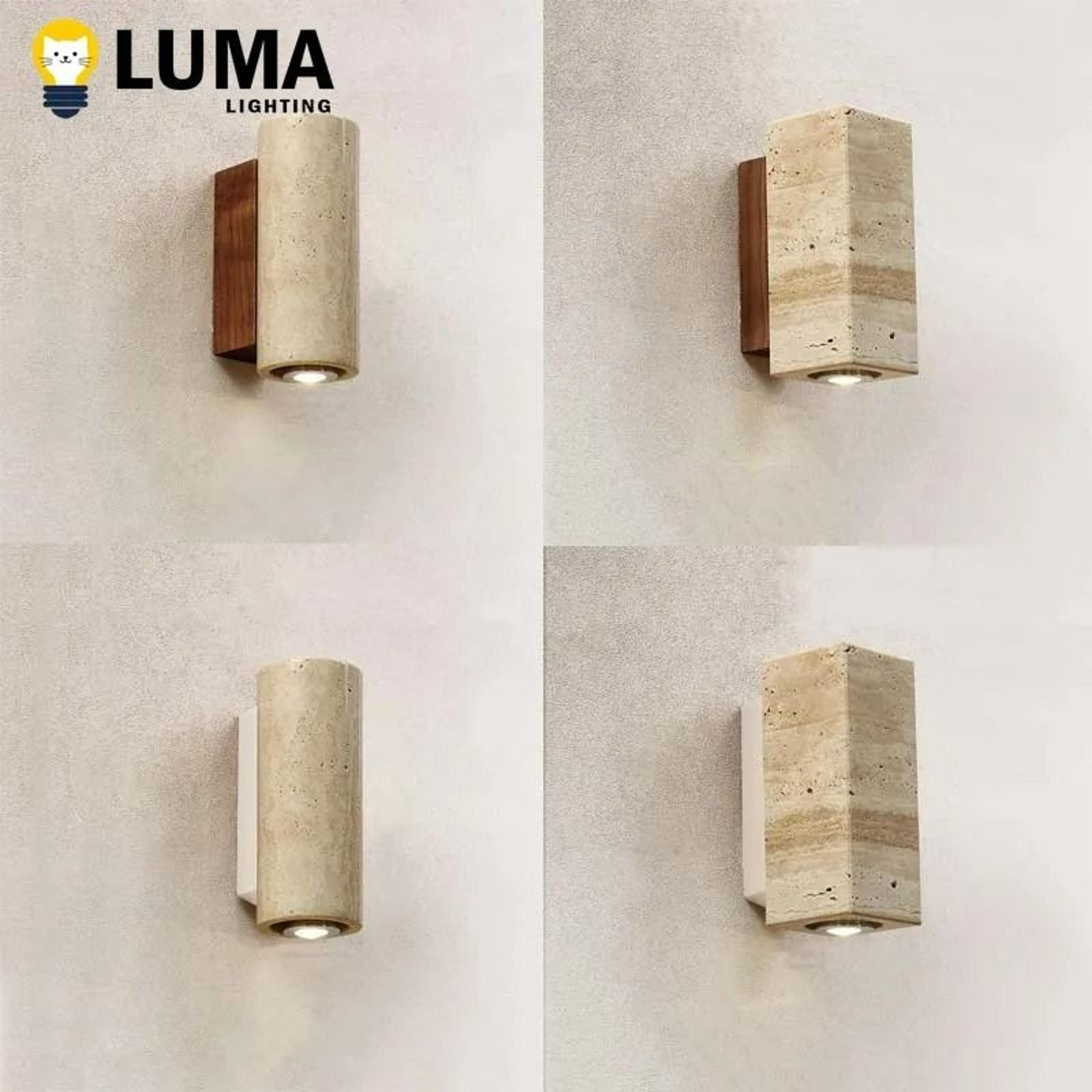 japanese travertine outdoor wall sconce