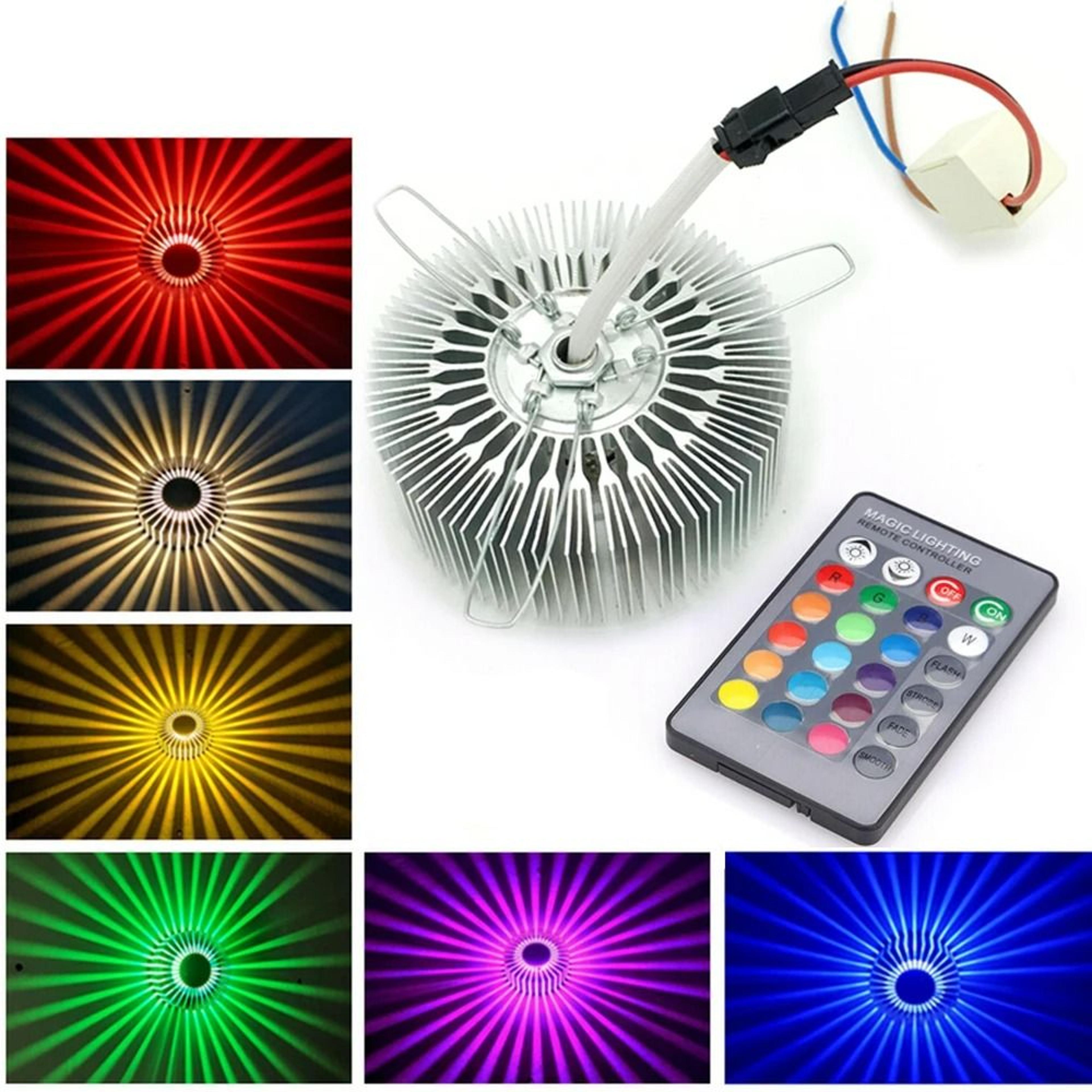 sunburst rgb projection wall light