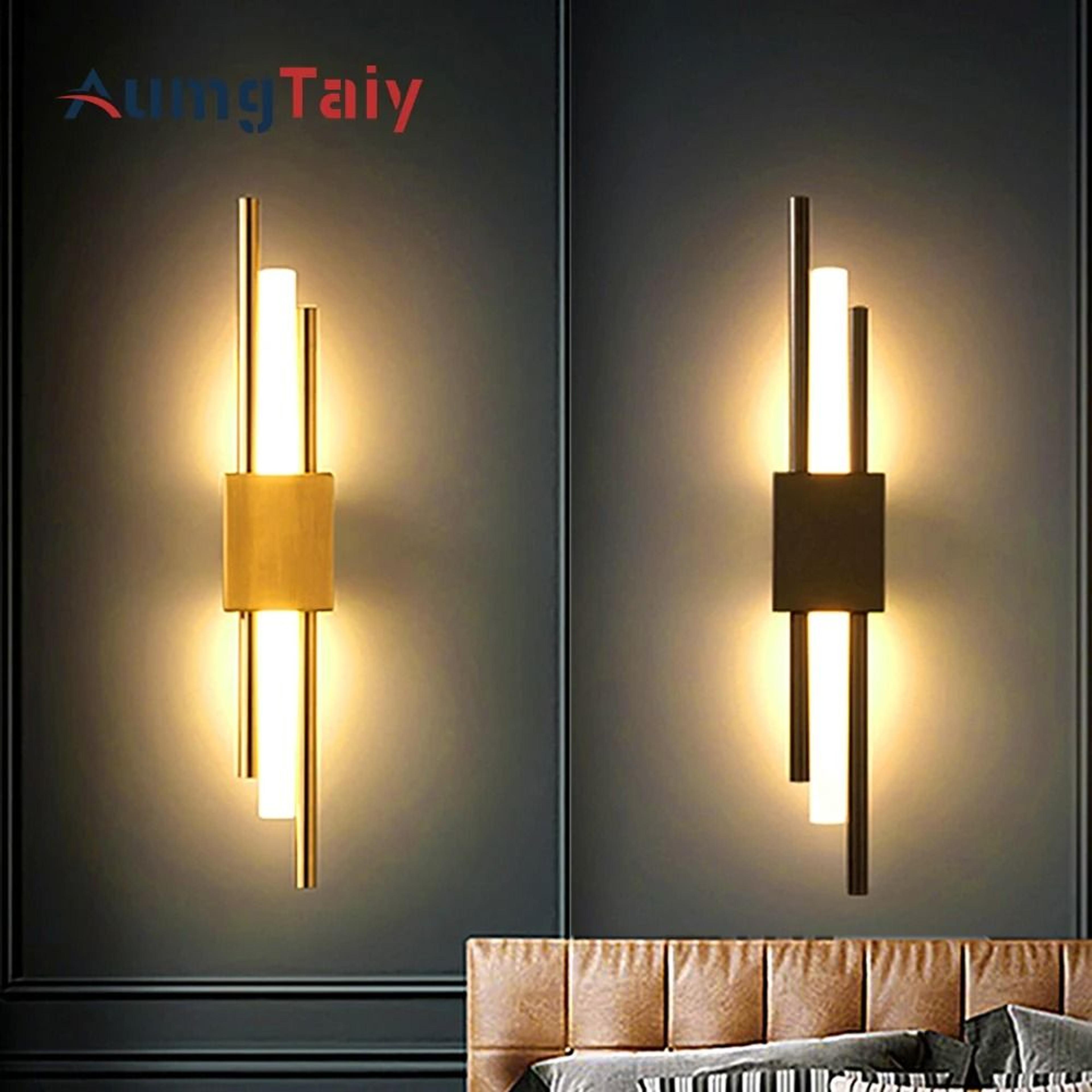 modern copper line led wall sconce