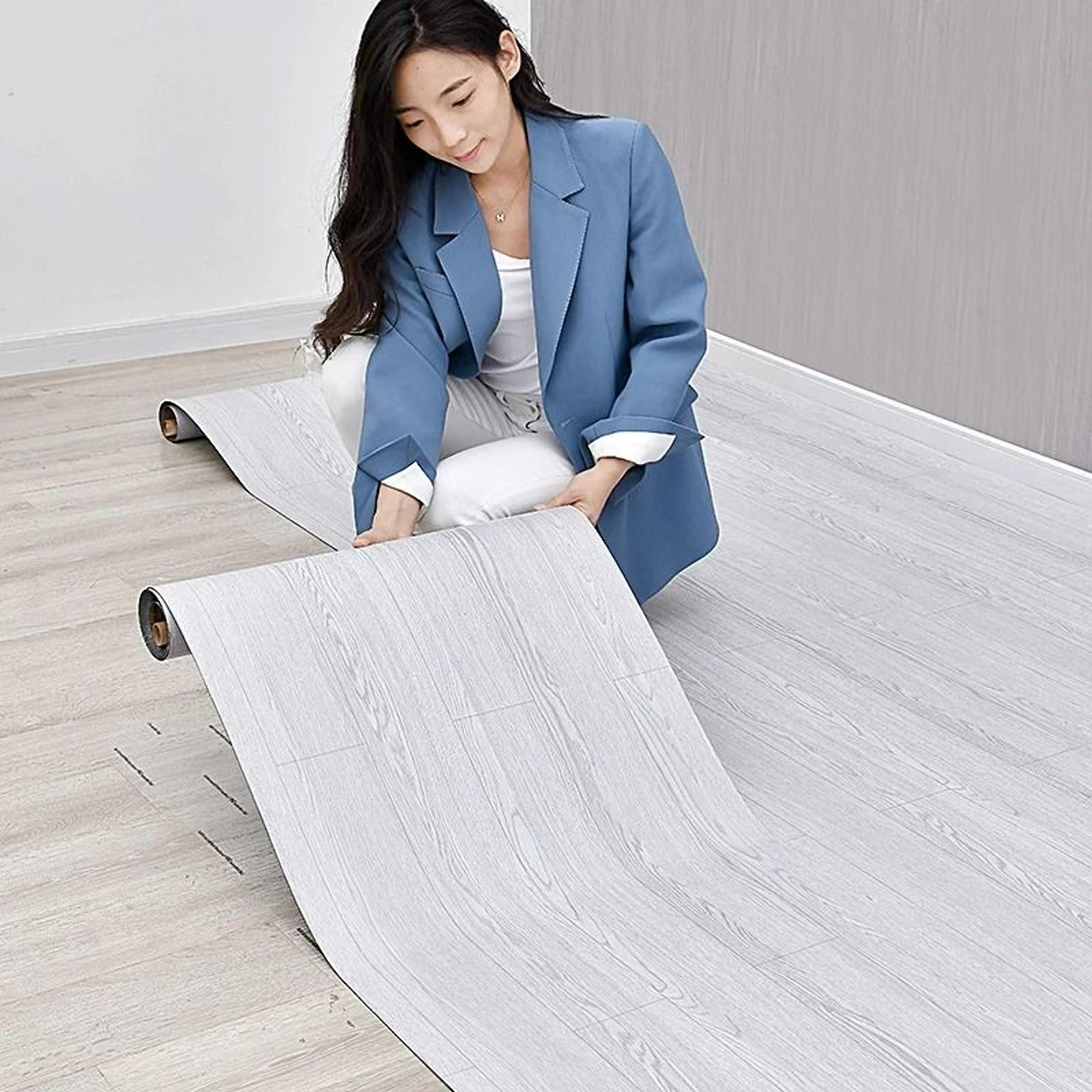 matte woodgrain floor stickers