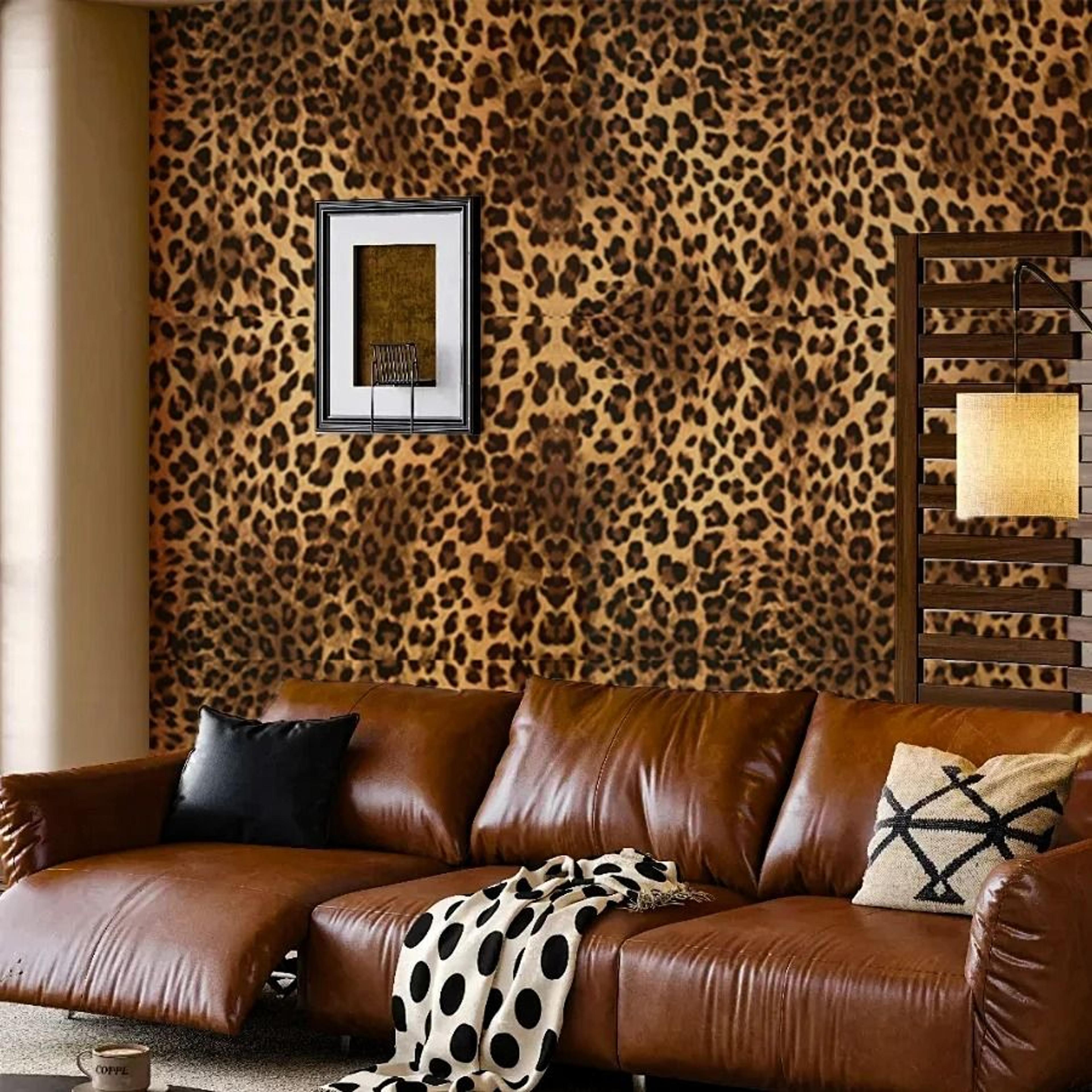 wild luxe leopard wall covering