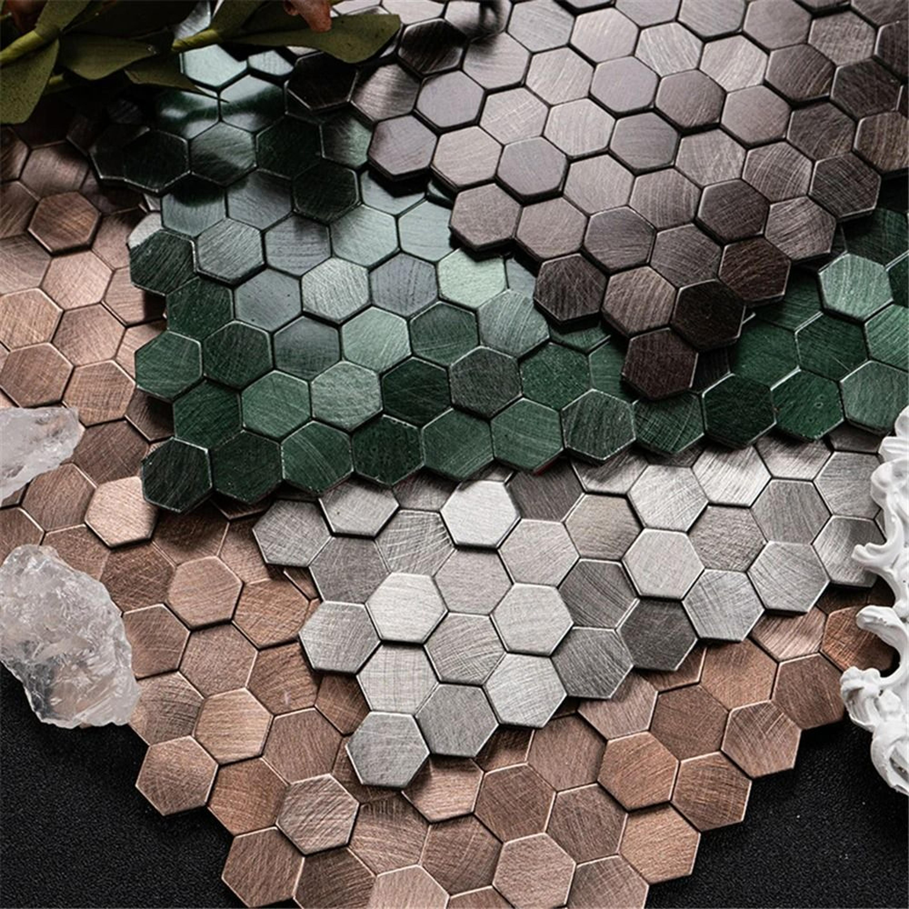 hexaluxe metallic mosaic tiles
