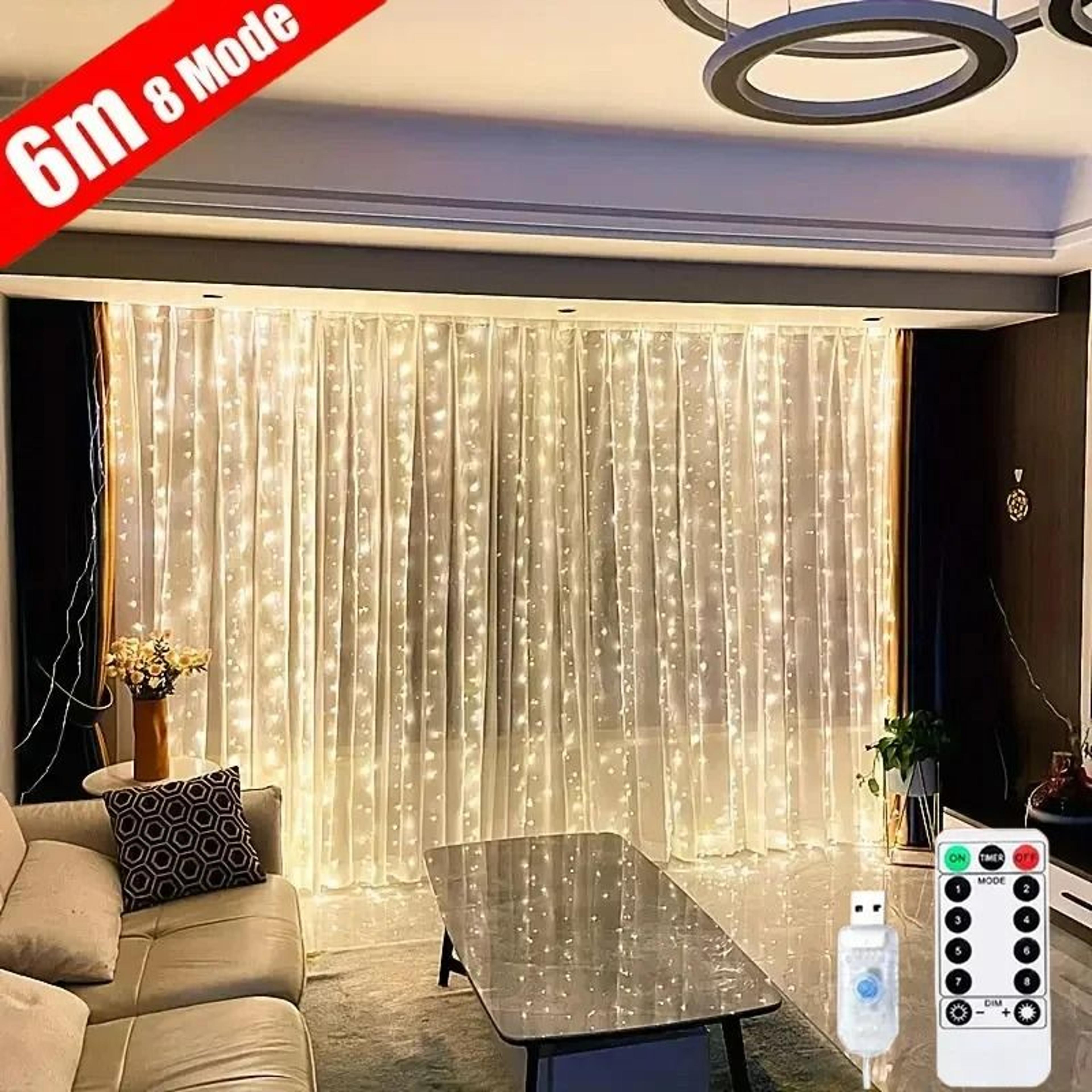 festivaglow usb curtain string lights with remote and 8 modes