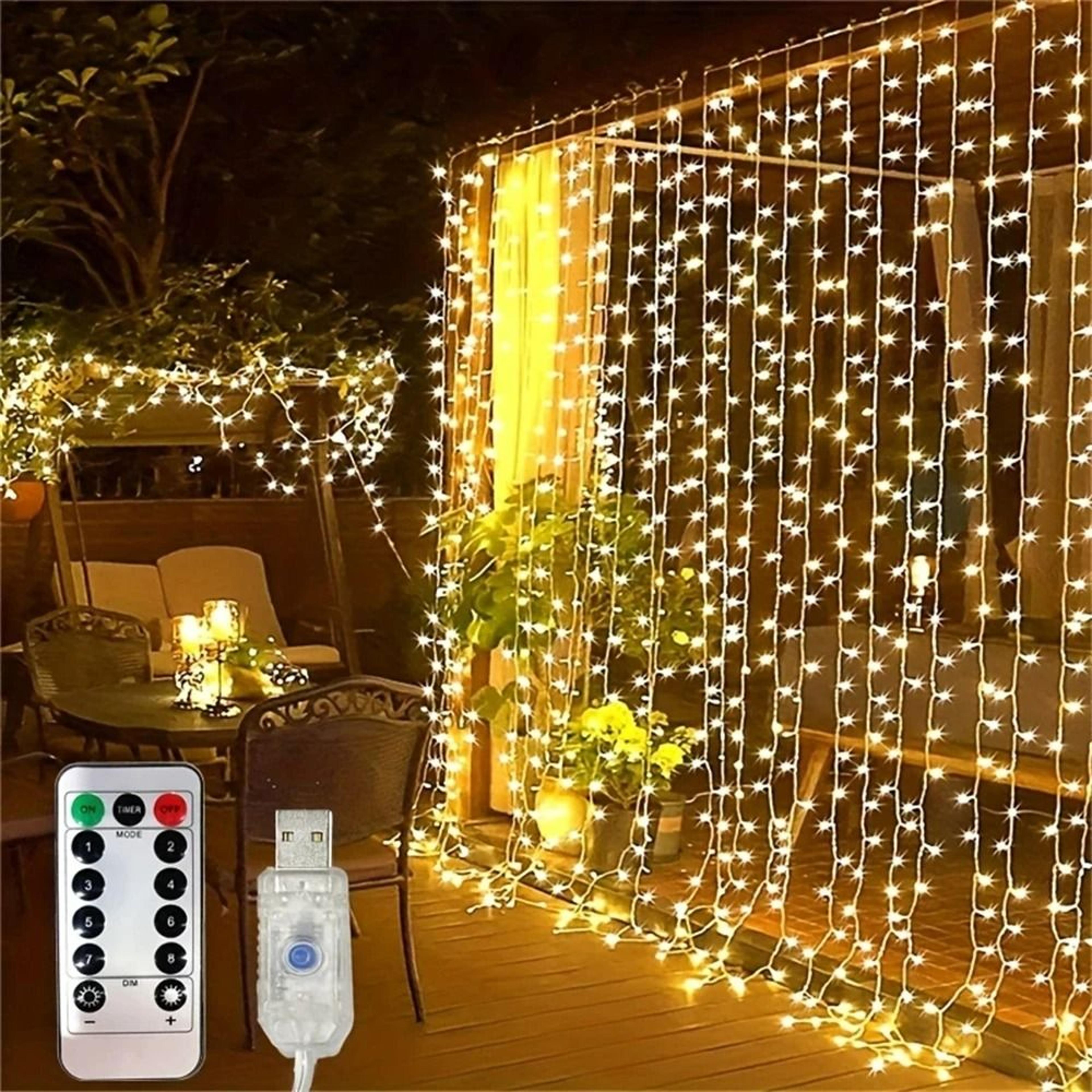 glowcascade 8 mode usb curtain lights with remote