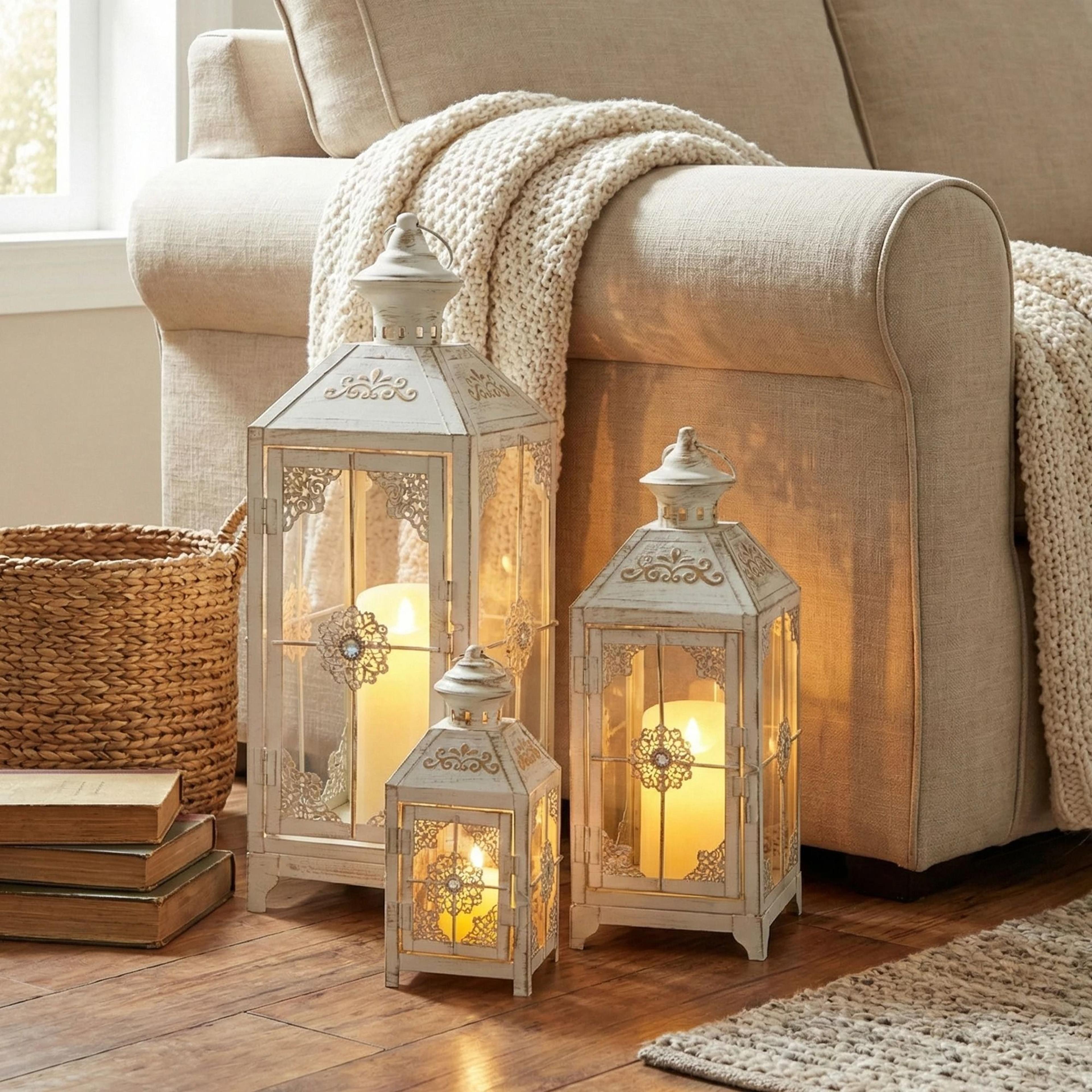 ivorylace wedding lantern trio