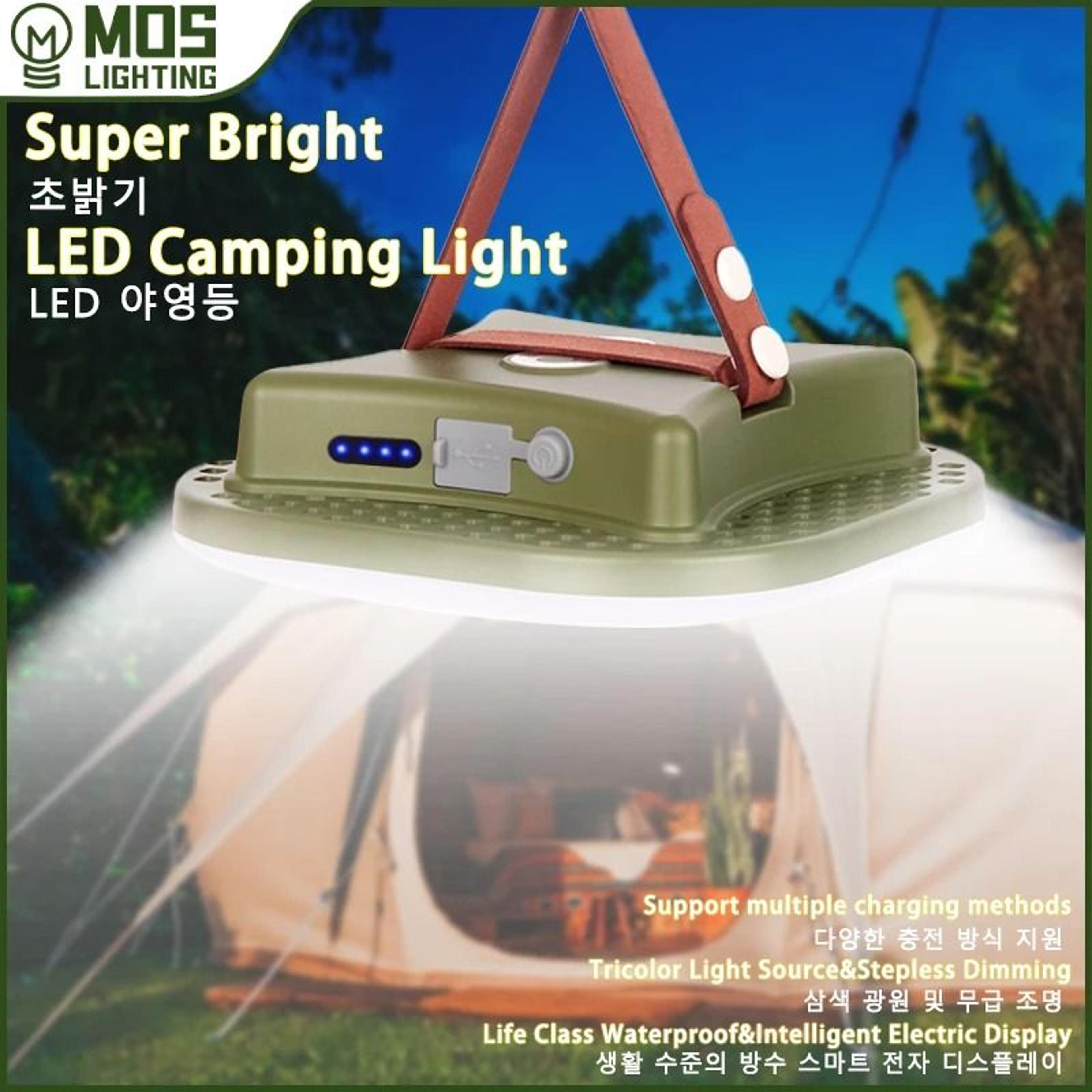 moslighting 80w solar rechargeable camping lantern with magnetic base and zoom flashlight