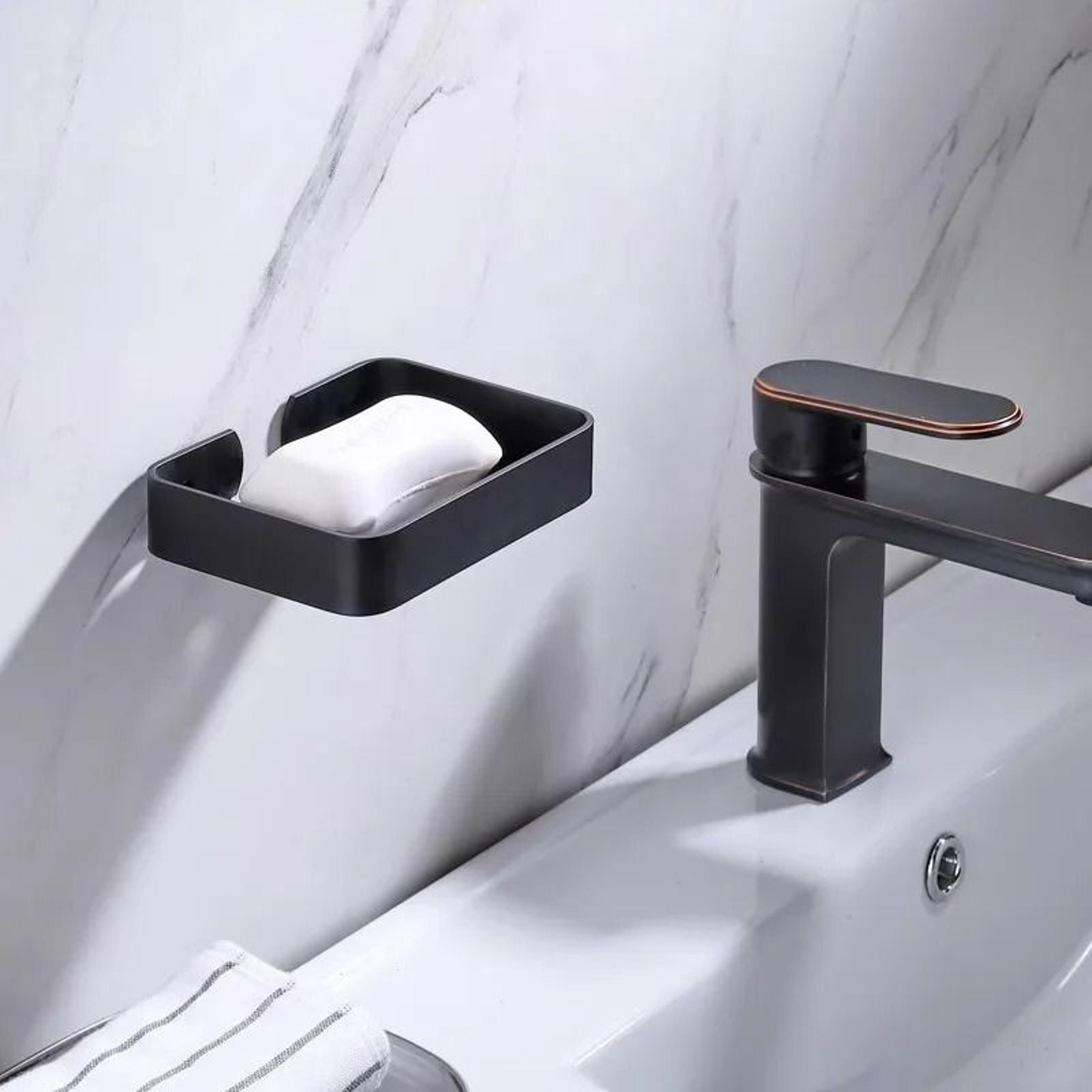 wall-mounted aluminum soap dish with drainage mesh rack for bathroom & shower