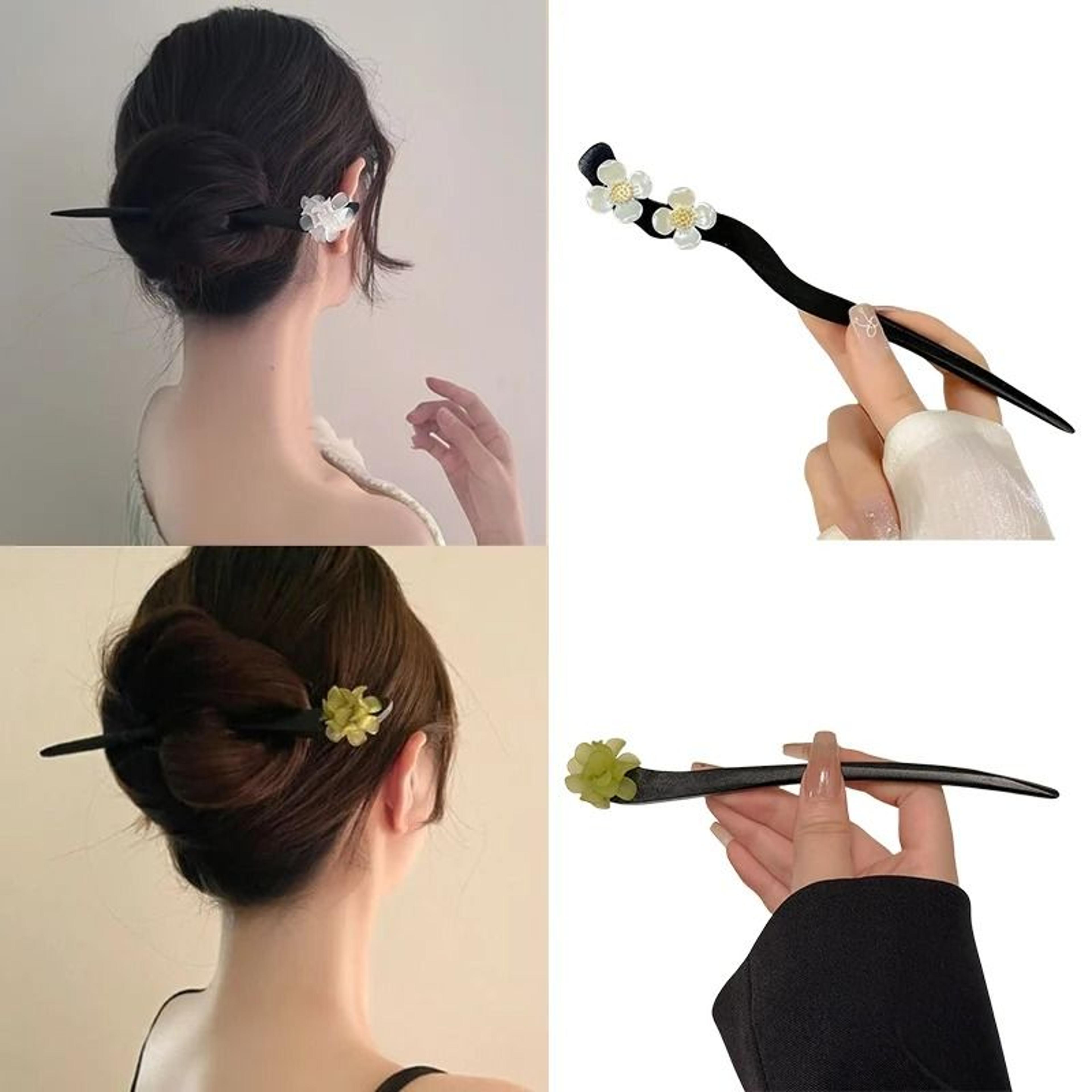pearlblossom wooden hair stick
