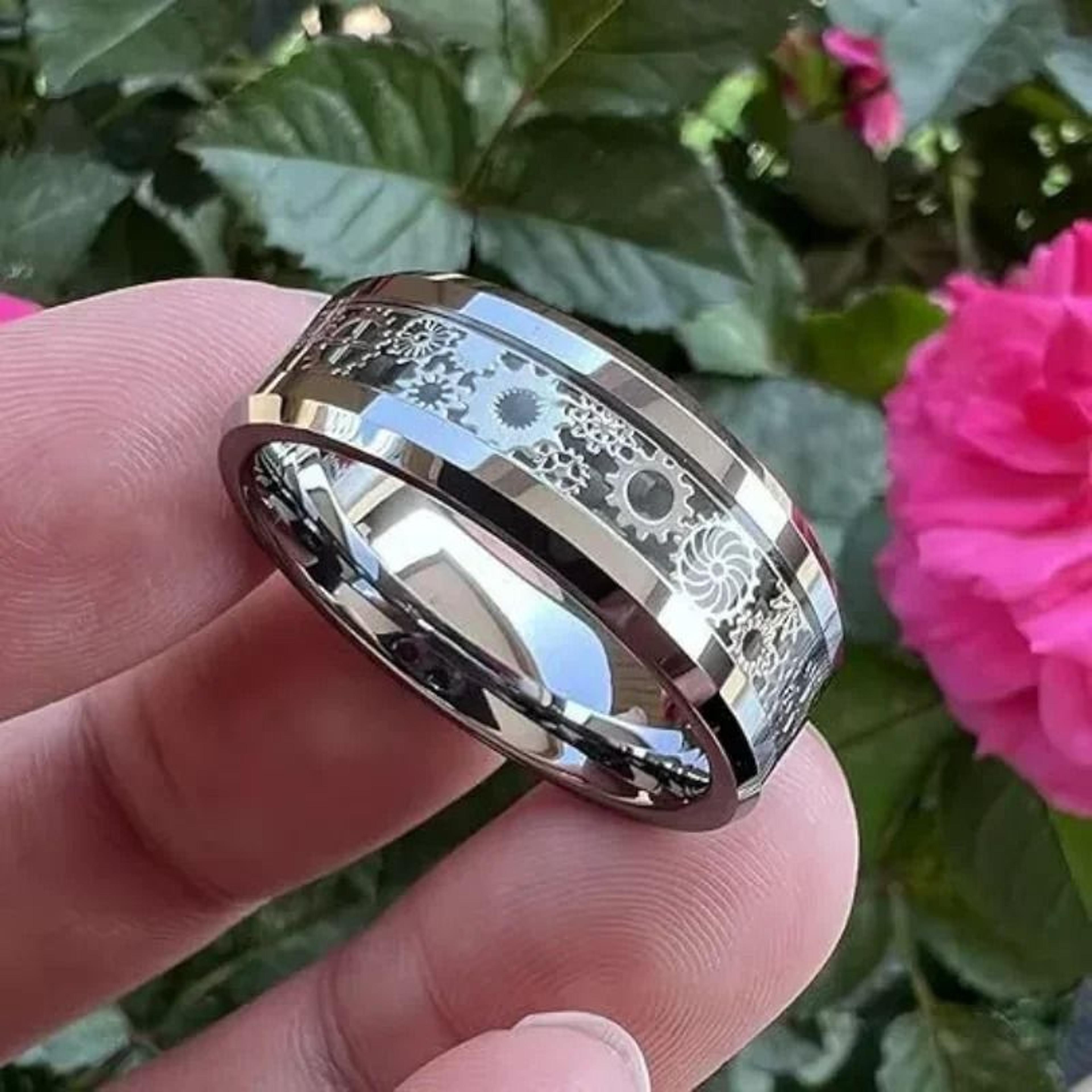 gearforge steampunk carbon fiber ring