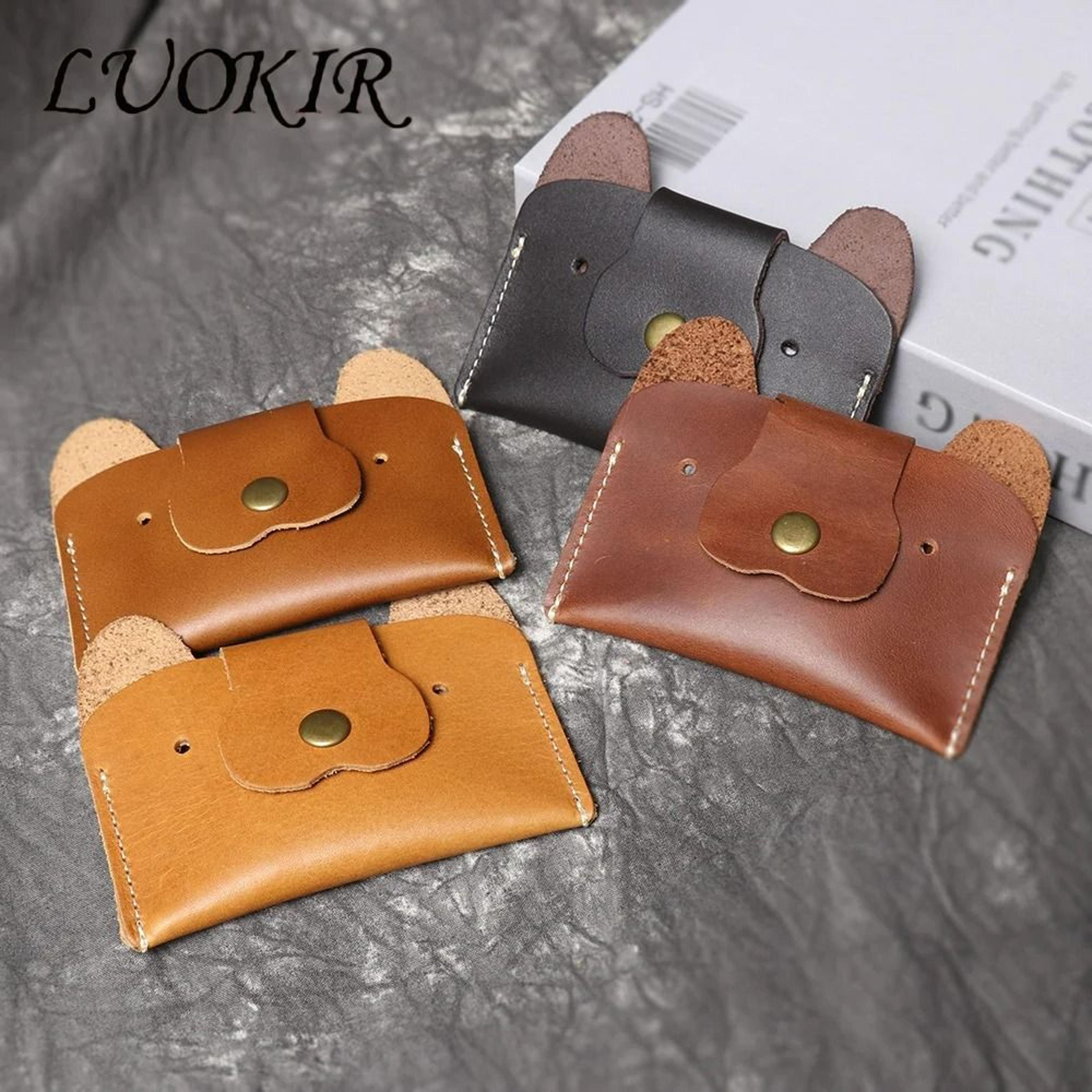 pupcharm leather puppy card wallet