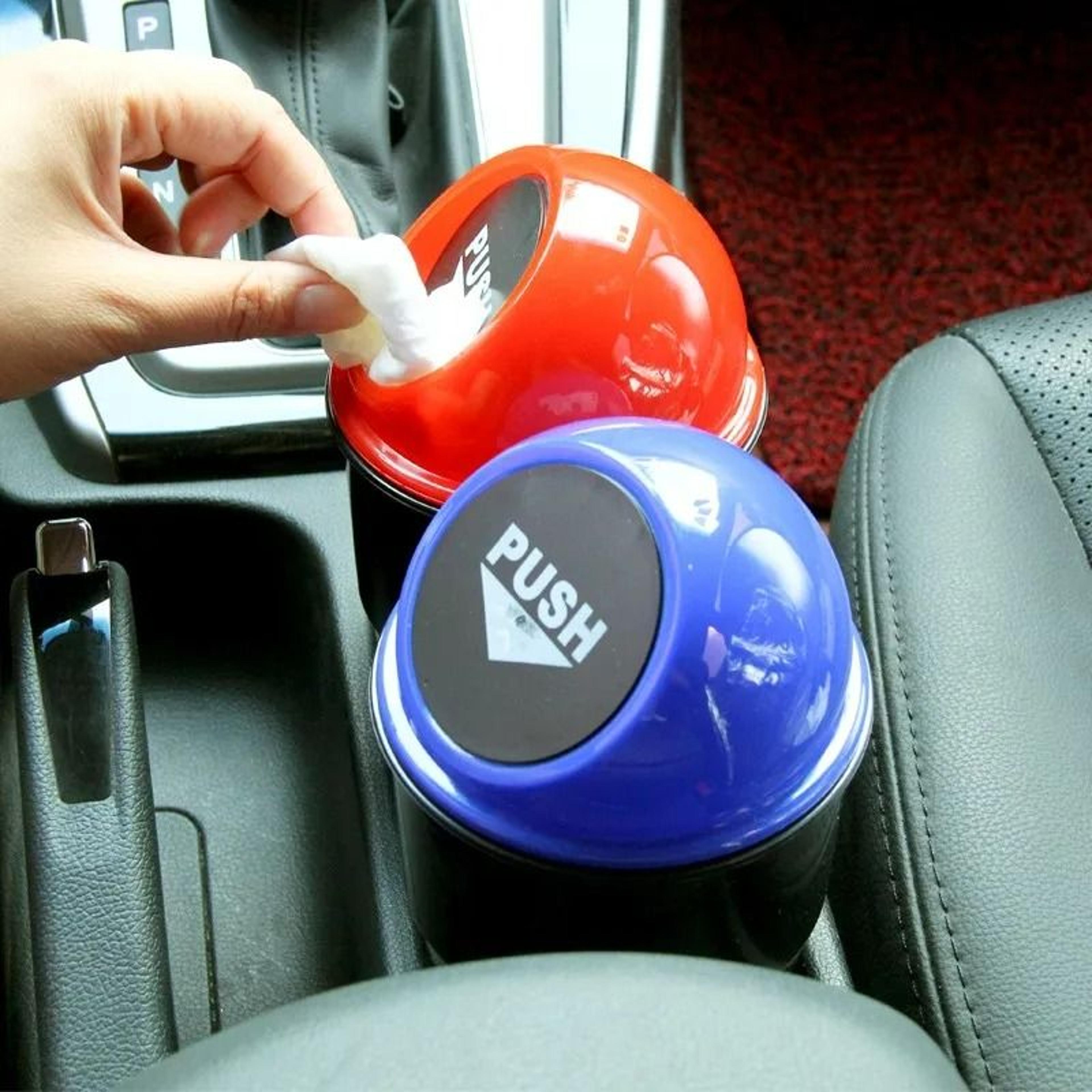 roundtidy car trash can with lid