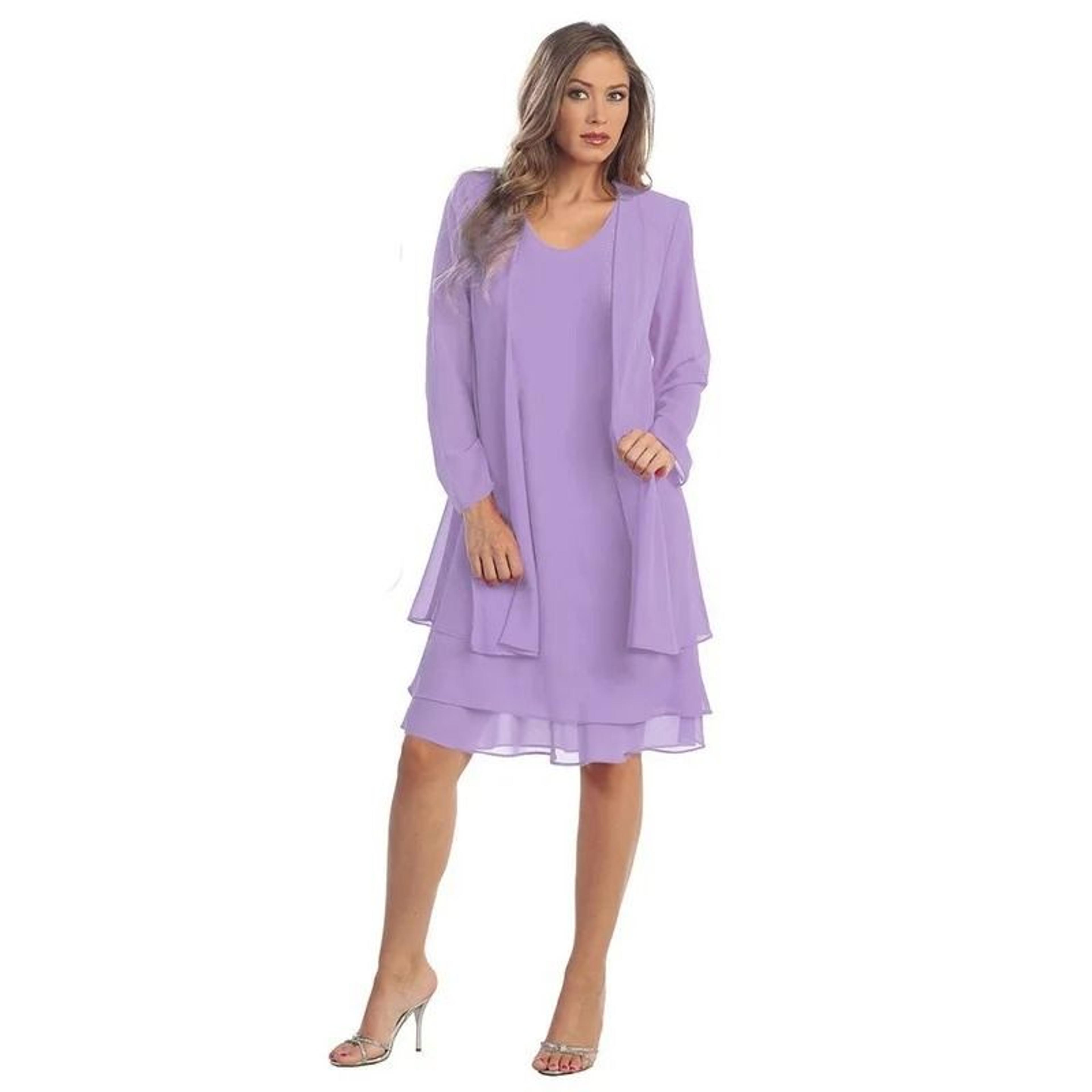 graceluxe elegant chiffon dress and cardigan set