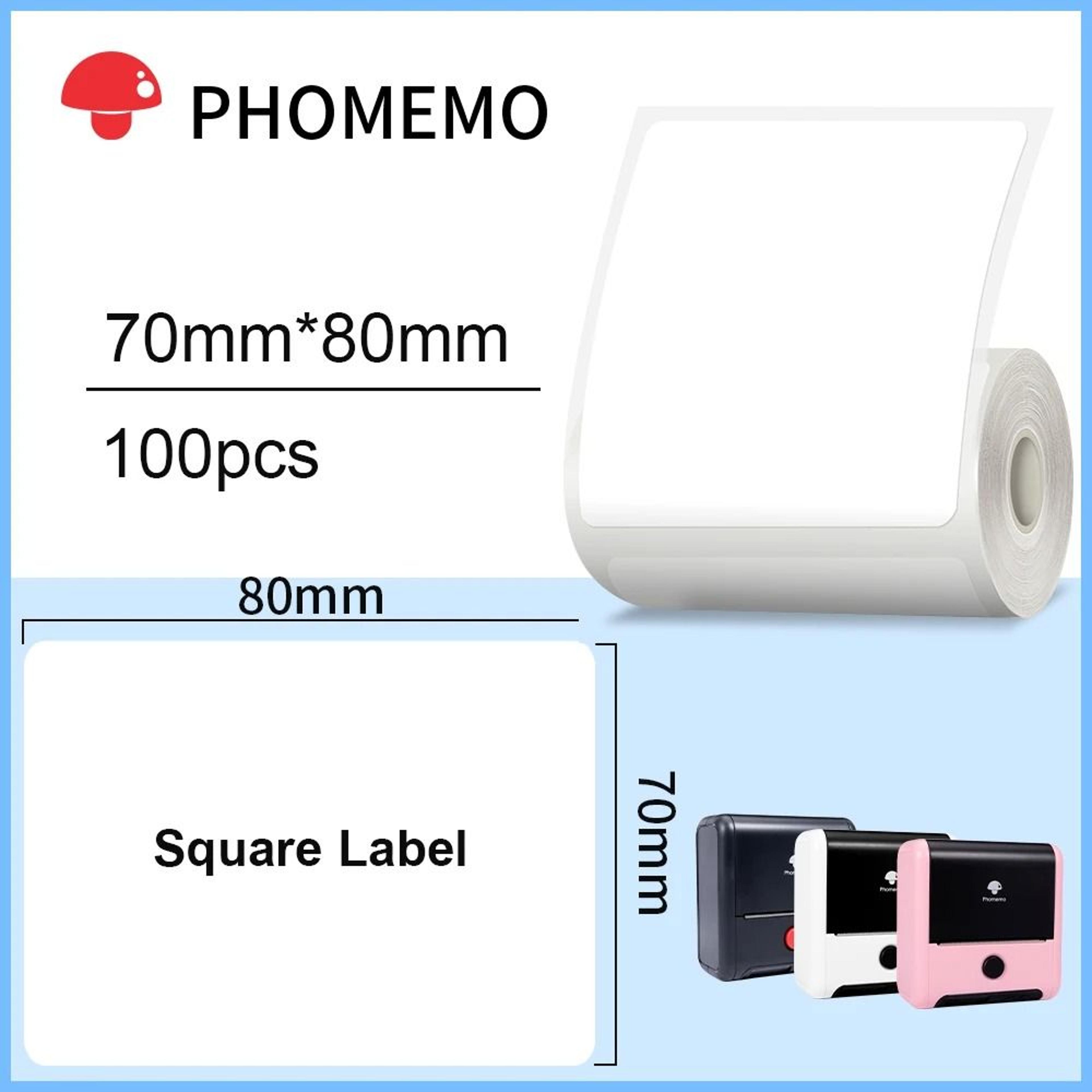 phomemo waterproof rectangle thermal labels 100 pack