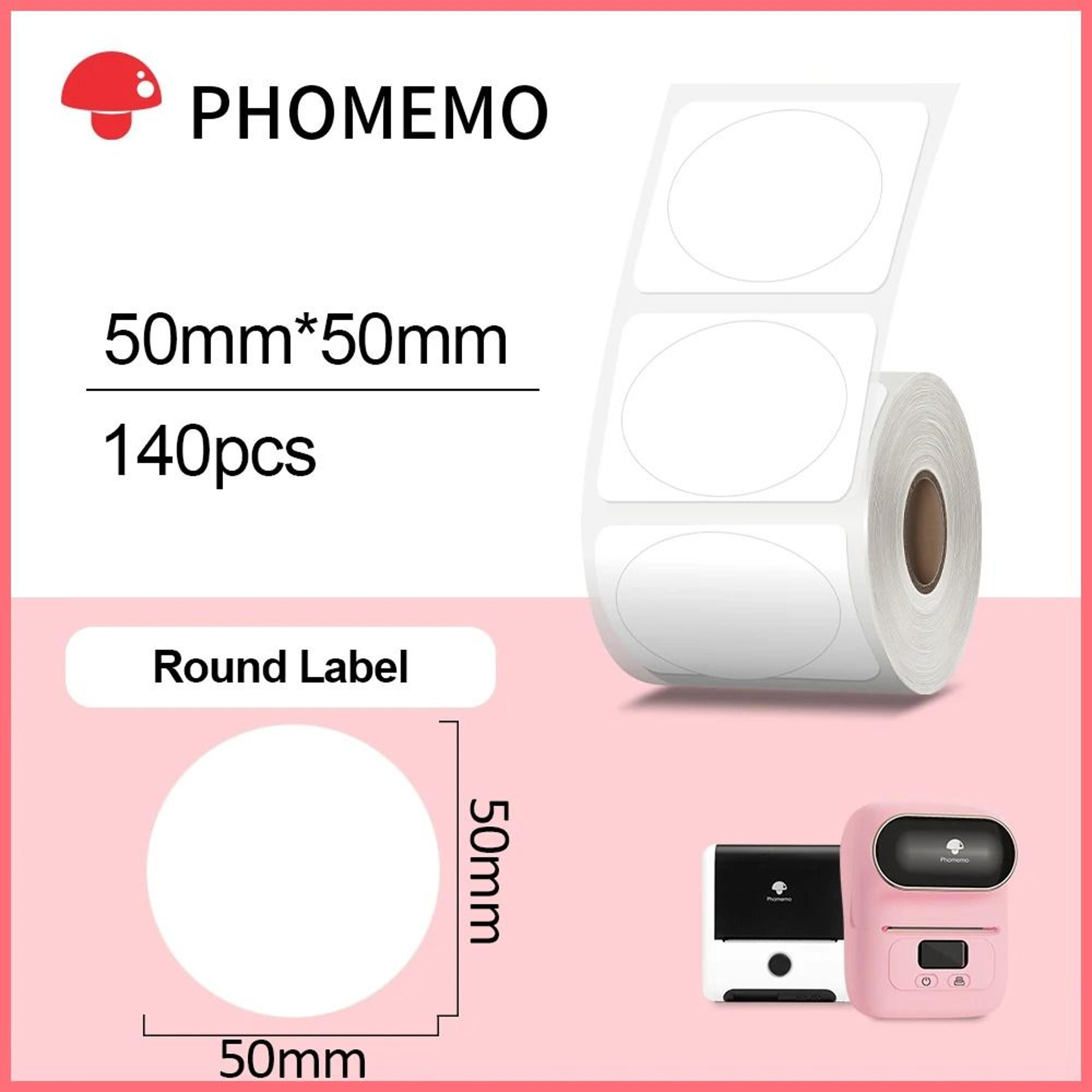 phomemo waterproof round thermal label stickers