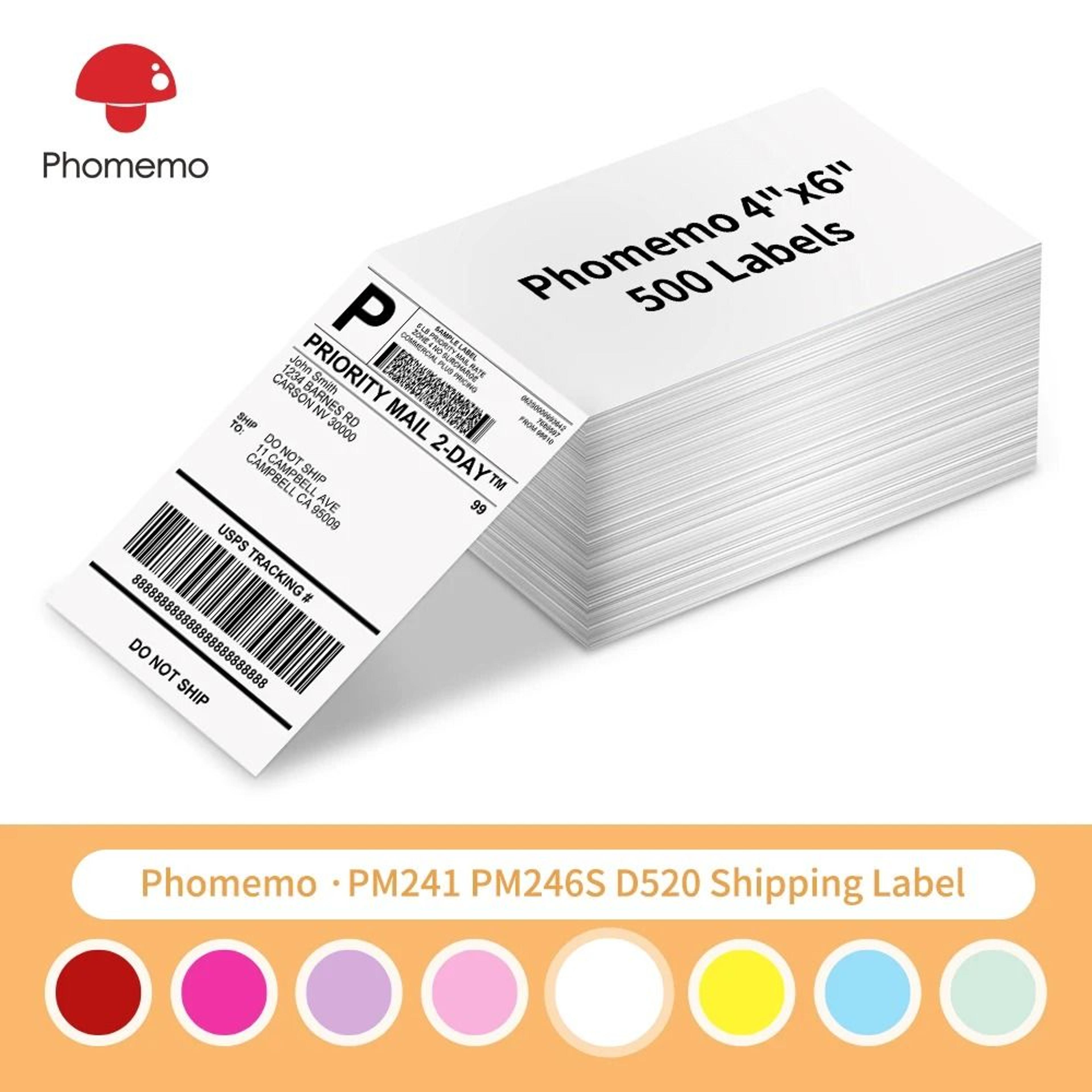 phomemo 4x6 thermal shipping label stickers