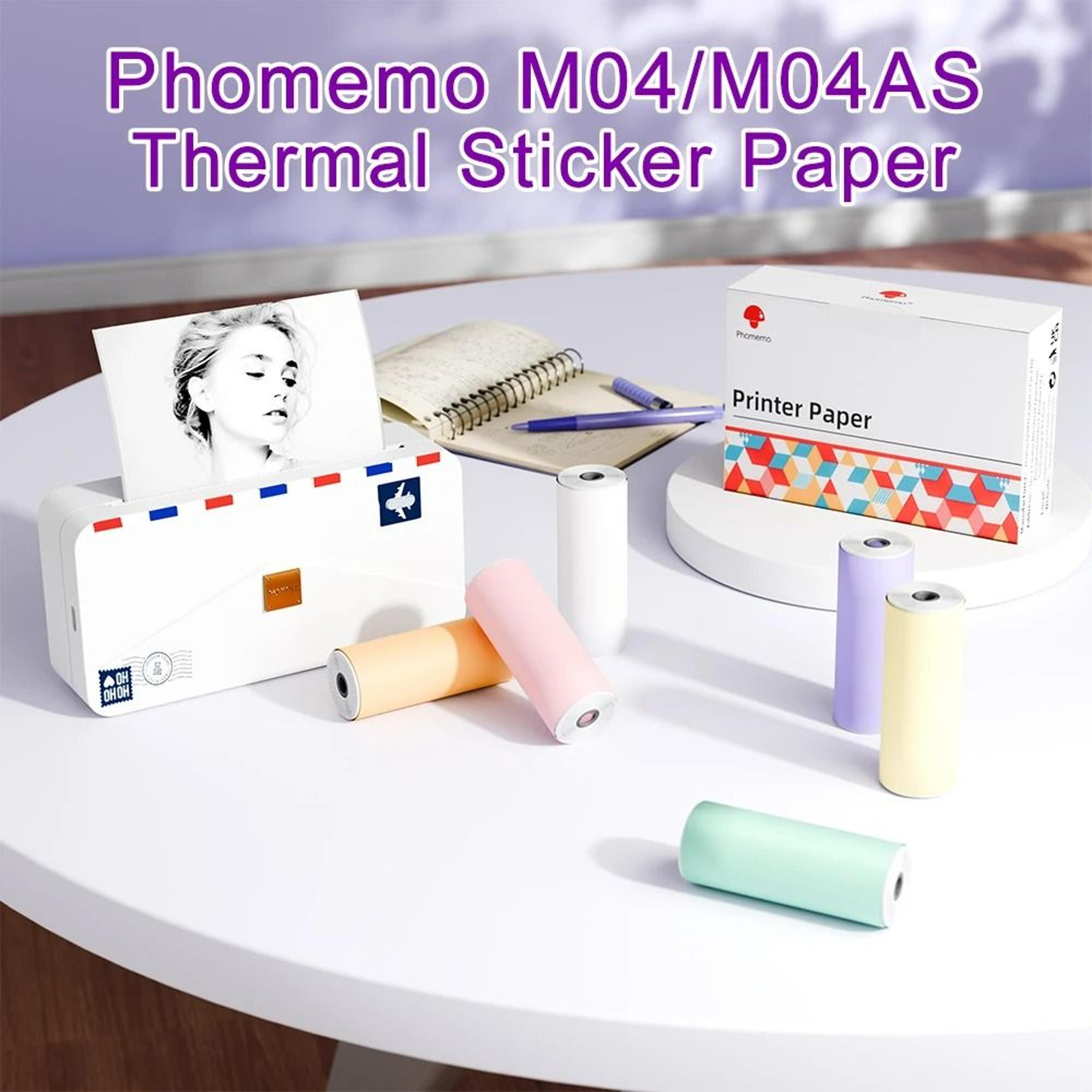 printease phomemo white thermal sticker paper 3 rolls