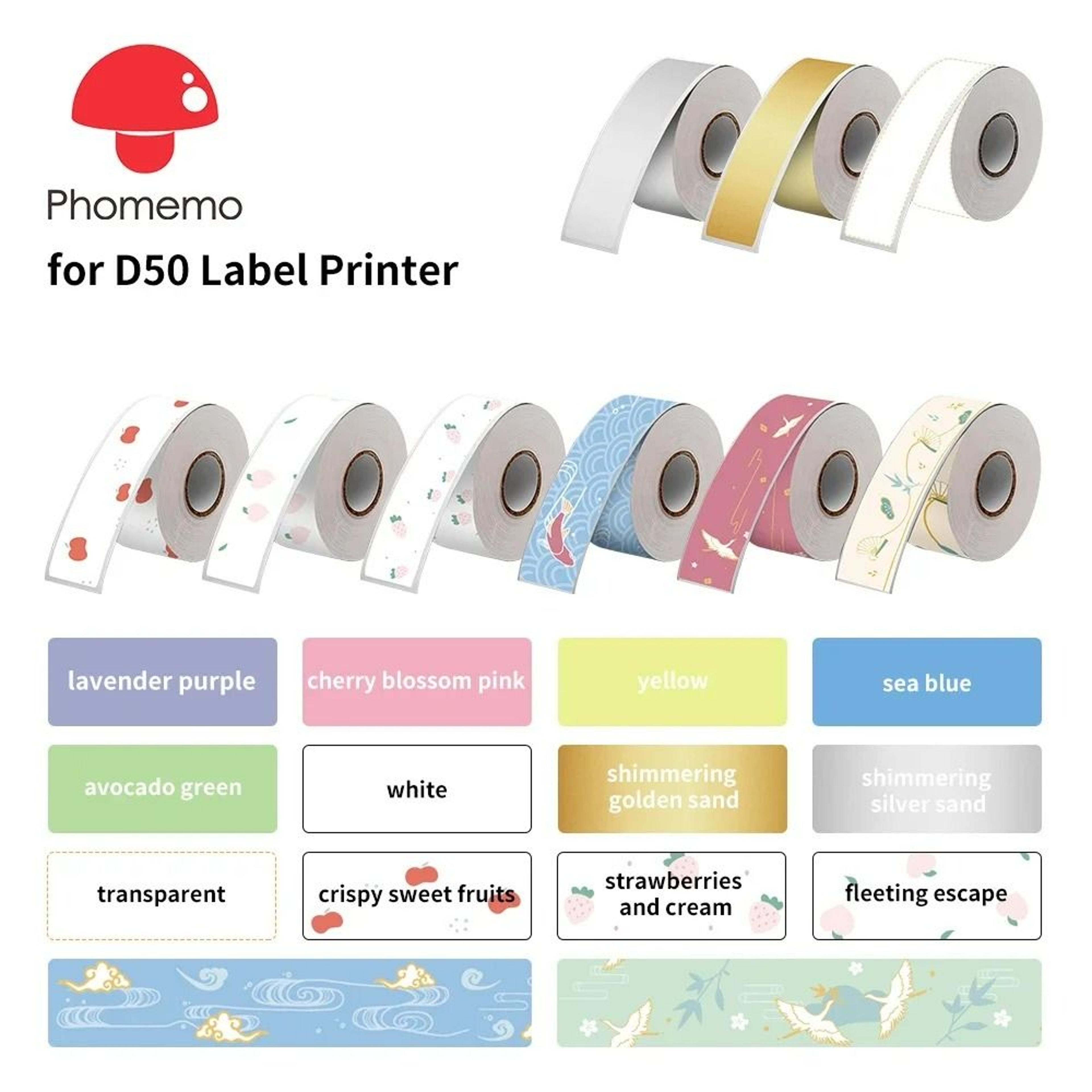 aquaseal phomemo d50 durable thermal label rolls 3 pack