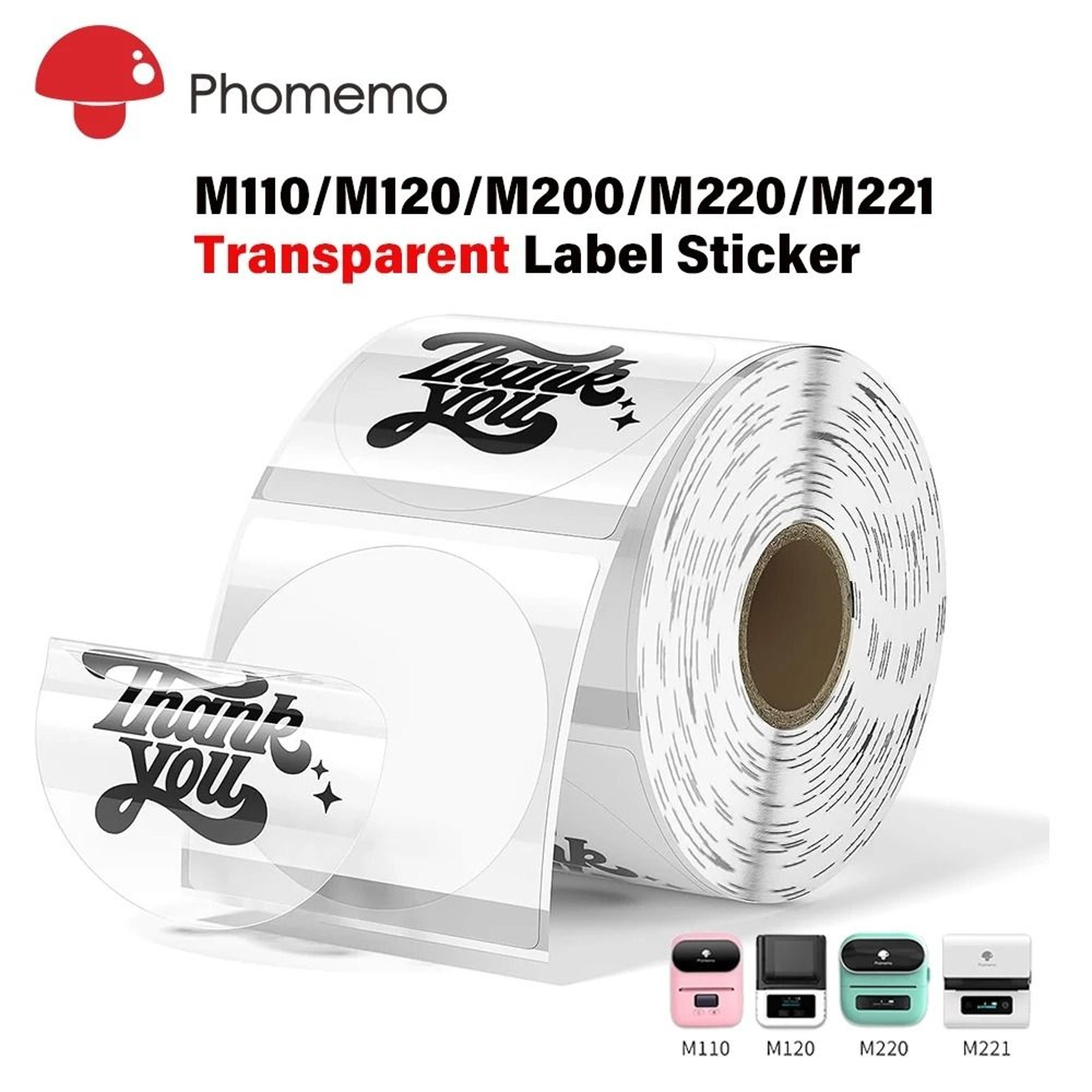 crystaltag phomemo transparent thermal label stickers