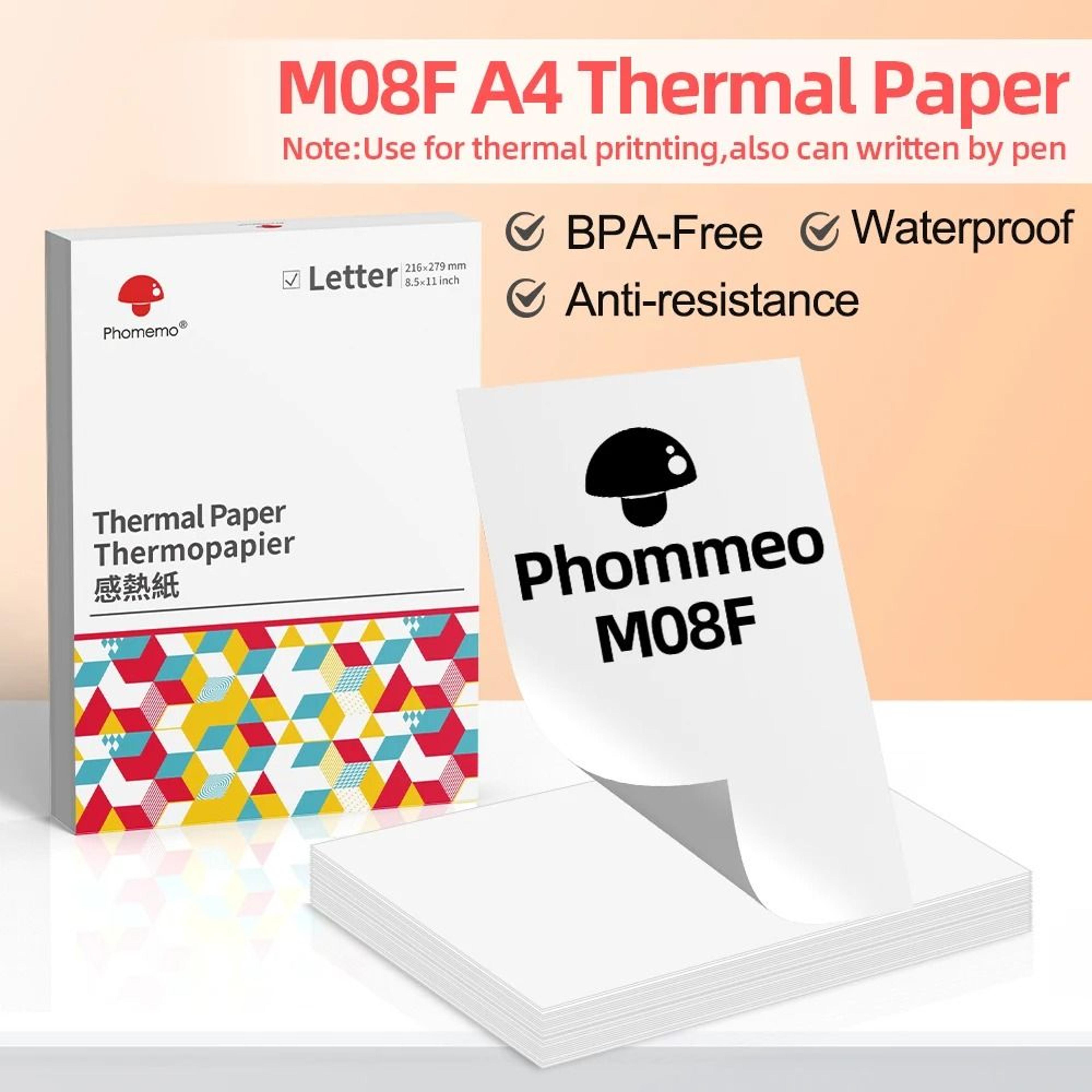 phomemo m08f a4 inkless thermal printing paper