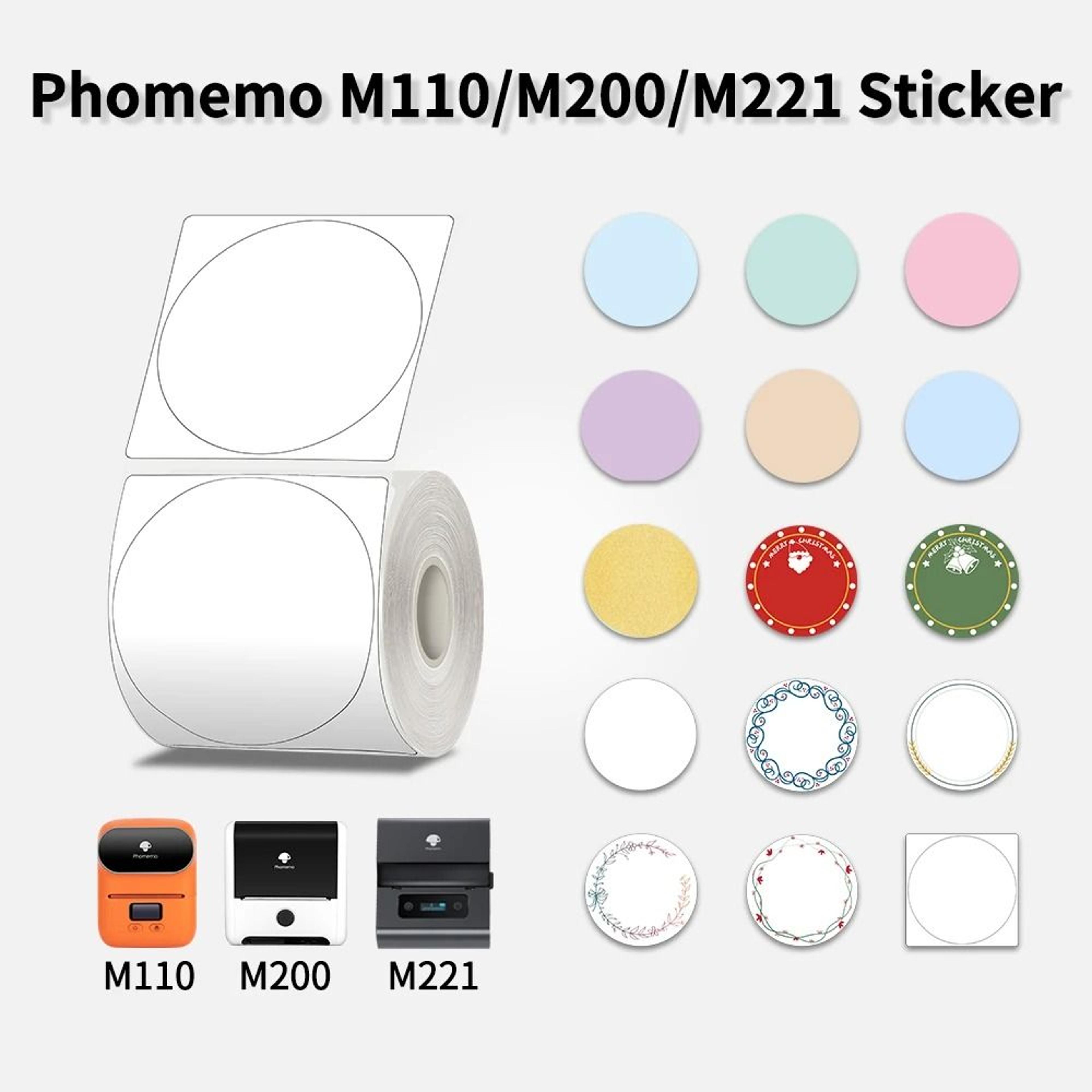 phomemo clear round thermal sticker labels