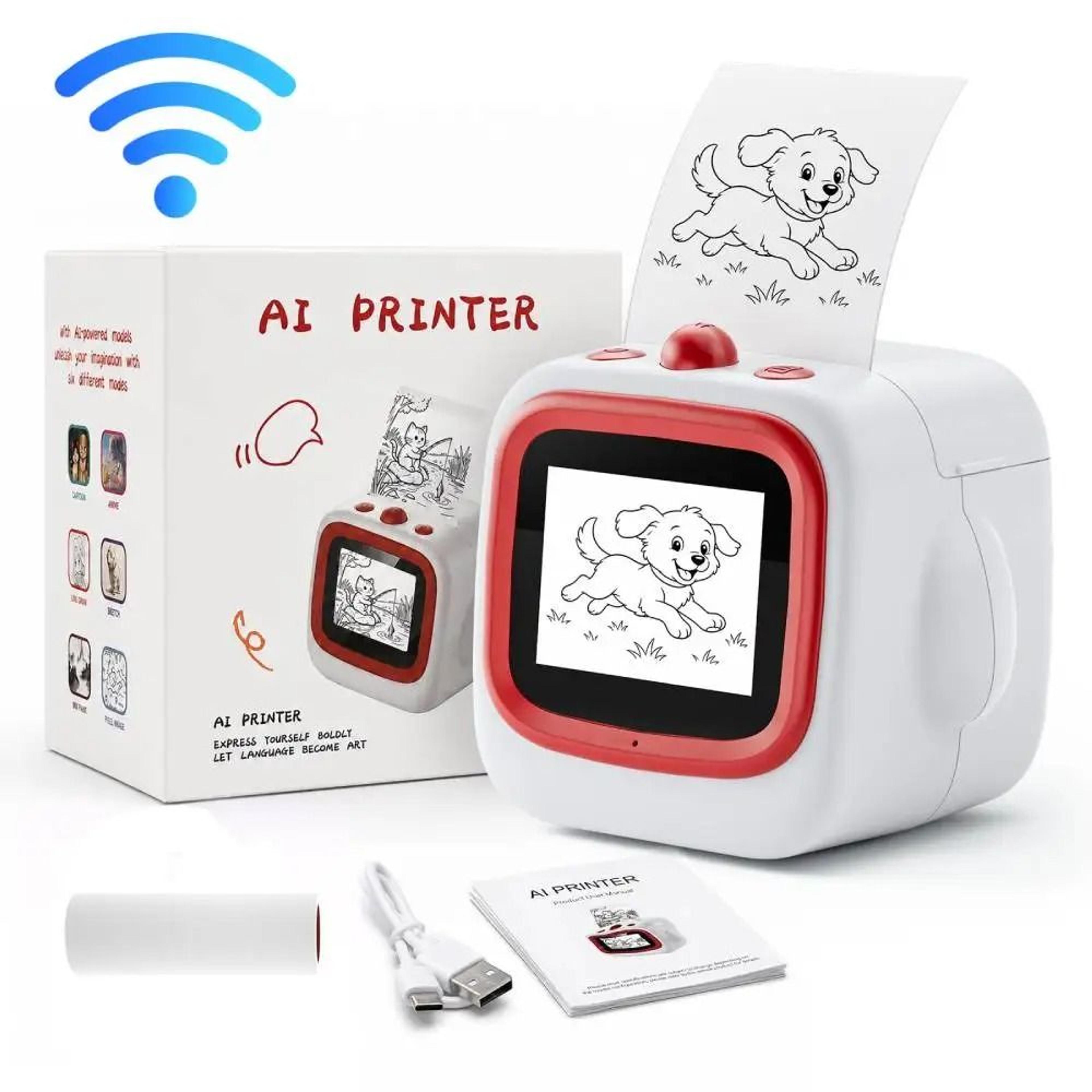 ai voice activated mini sticker printer for kids