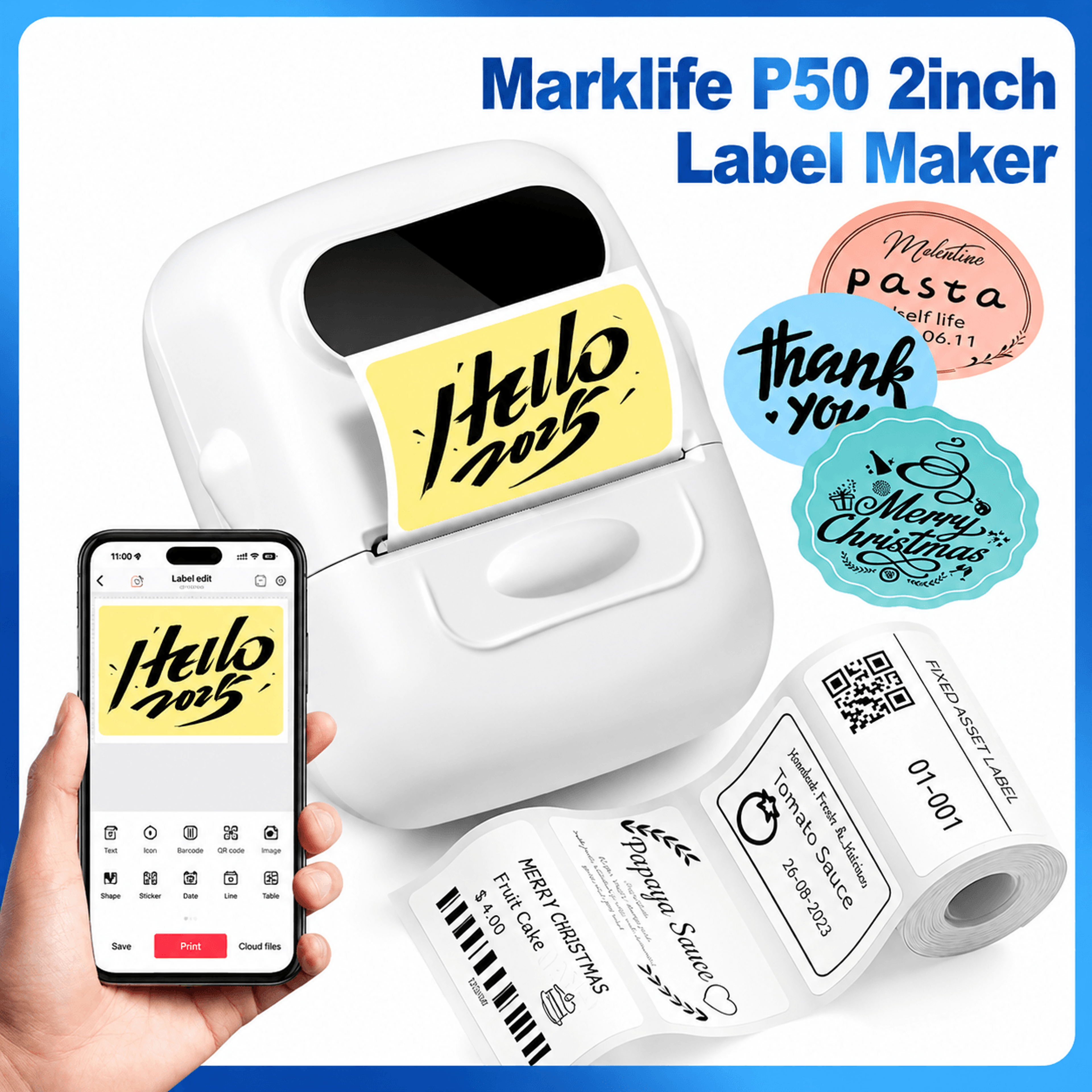 marklife p50 pocket wireless sticker printer