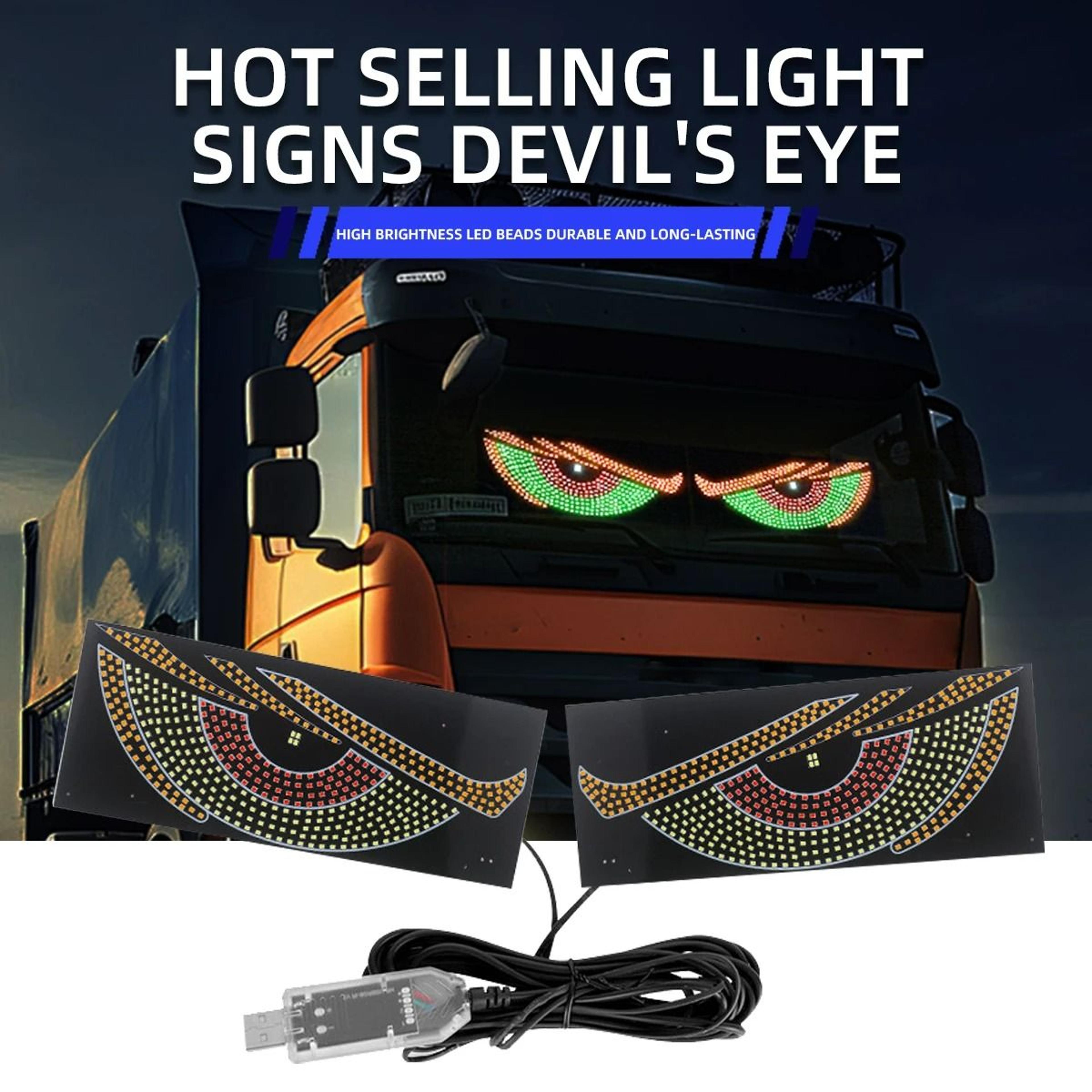 animated devil eyes led car display